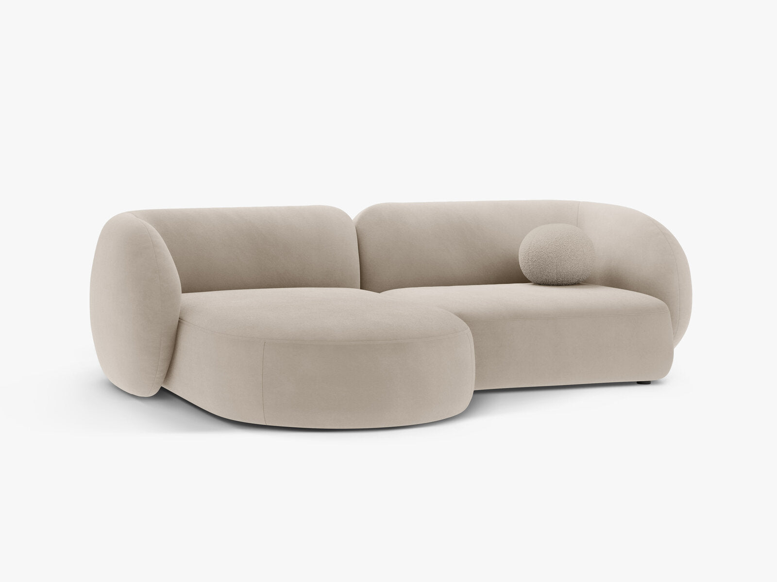 Micadoni Ecksofa Kate 2-Sitzer Links Samt Beige