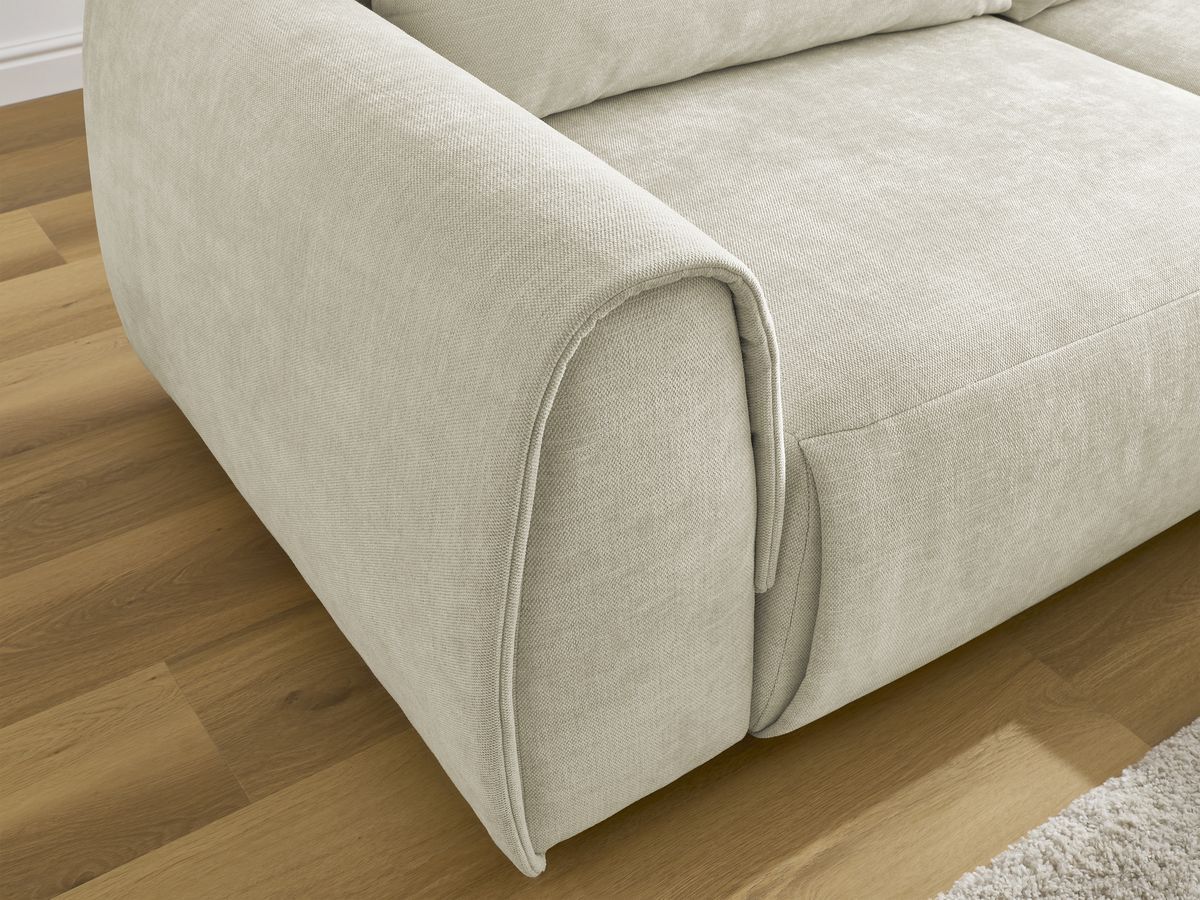 Bobochic Aden Ecksofa 246 × 152 cm Stoff Beige Ecke rechts
