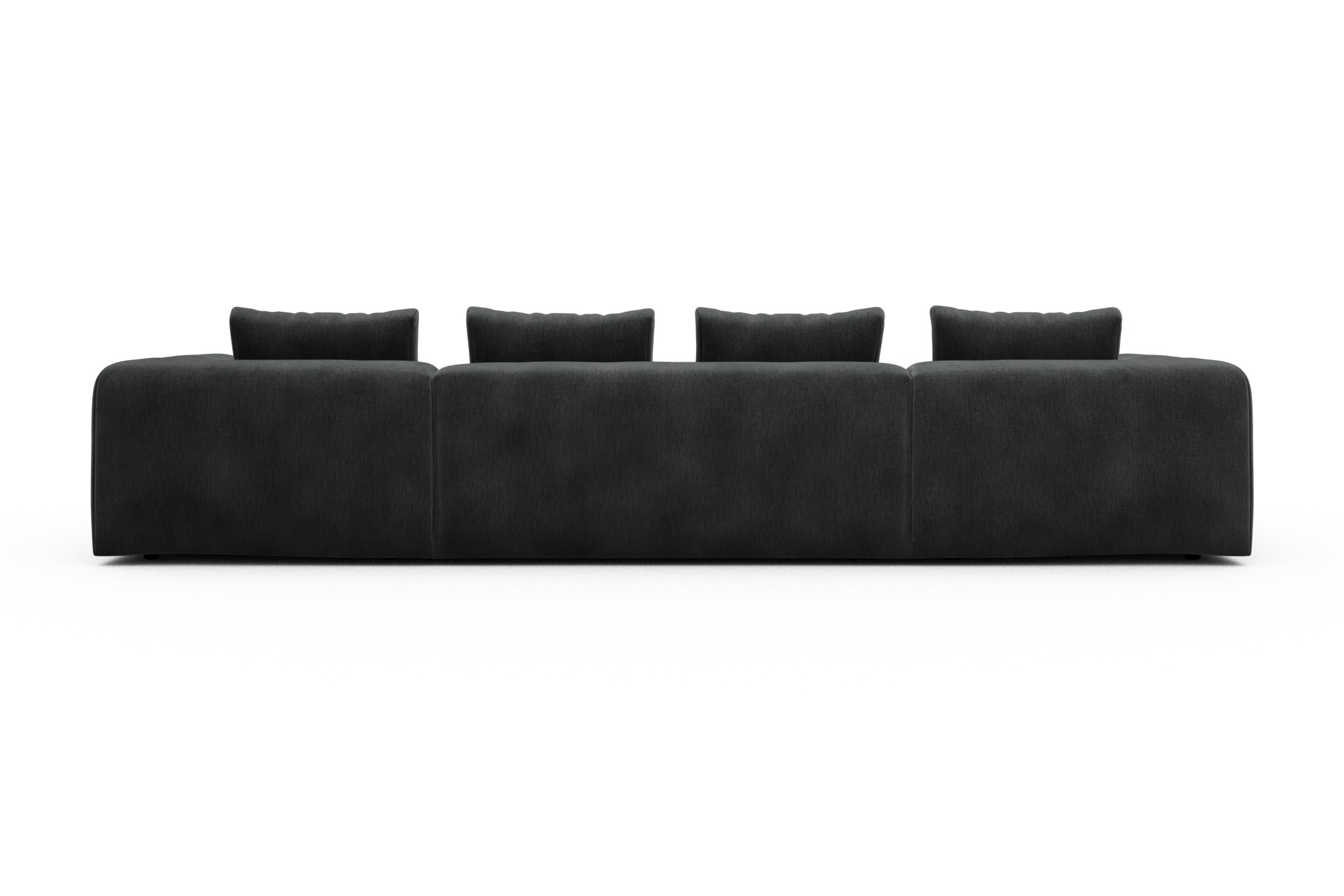 Wohnlandschaft Fred mit 2-Sitzer und Chaiselongue beidseitig Smooth-Deep-Warm-Grey