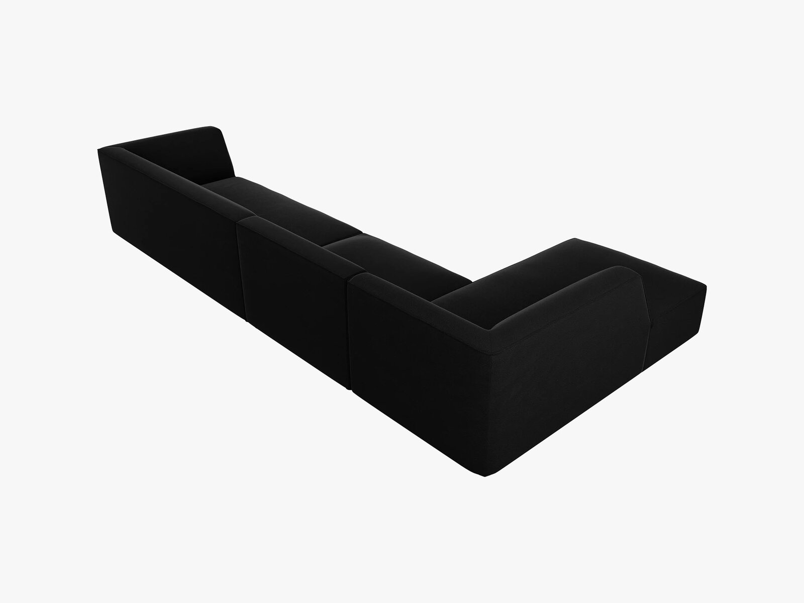 Micadoni Ecksofa Ruby 5-Sitzer Links Samt Salvador Schwarz