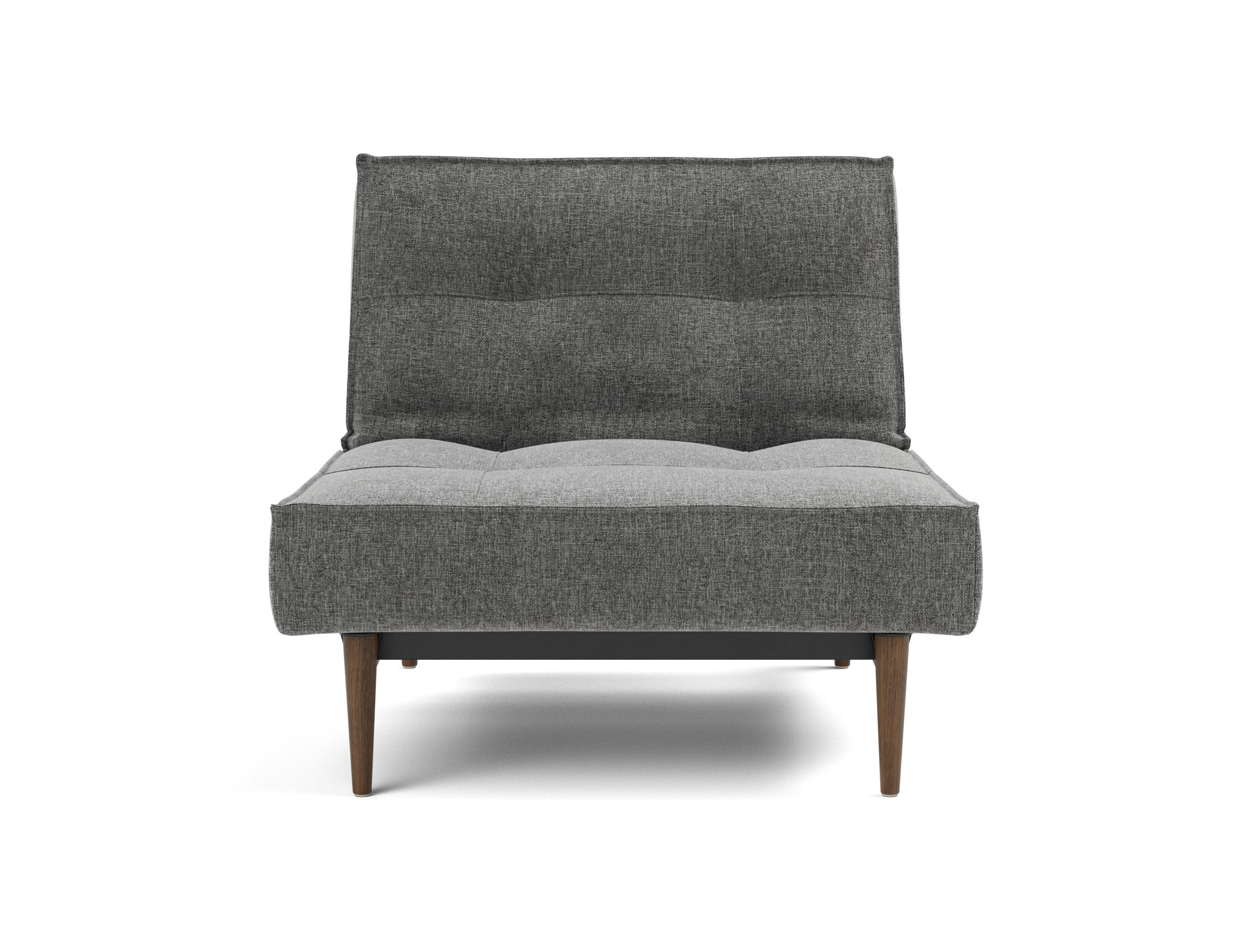 Sessel Splitback Strukturierter Stoff Twist 563-Charcoal Beine Styletto Eiche dunkel