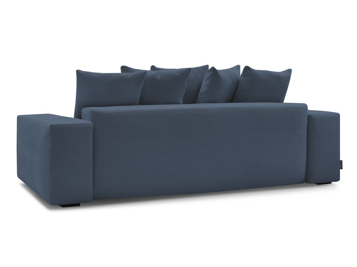 Bobochic Voltaire Schlafsofa 3-Sitzer mit Bettkasten Melange-Stoff Dunkelblau