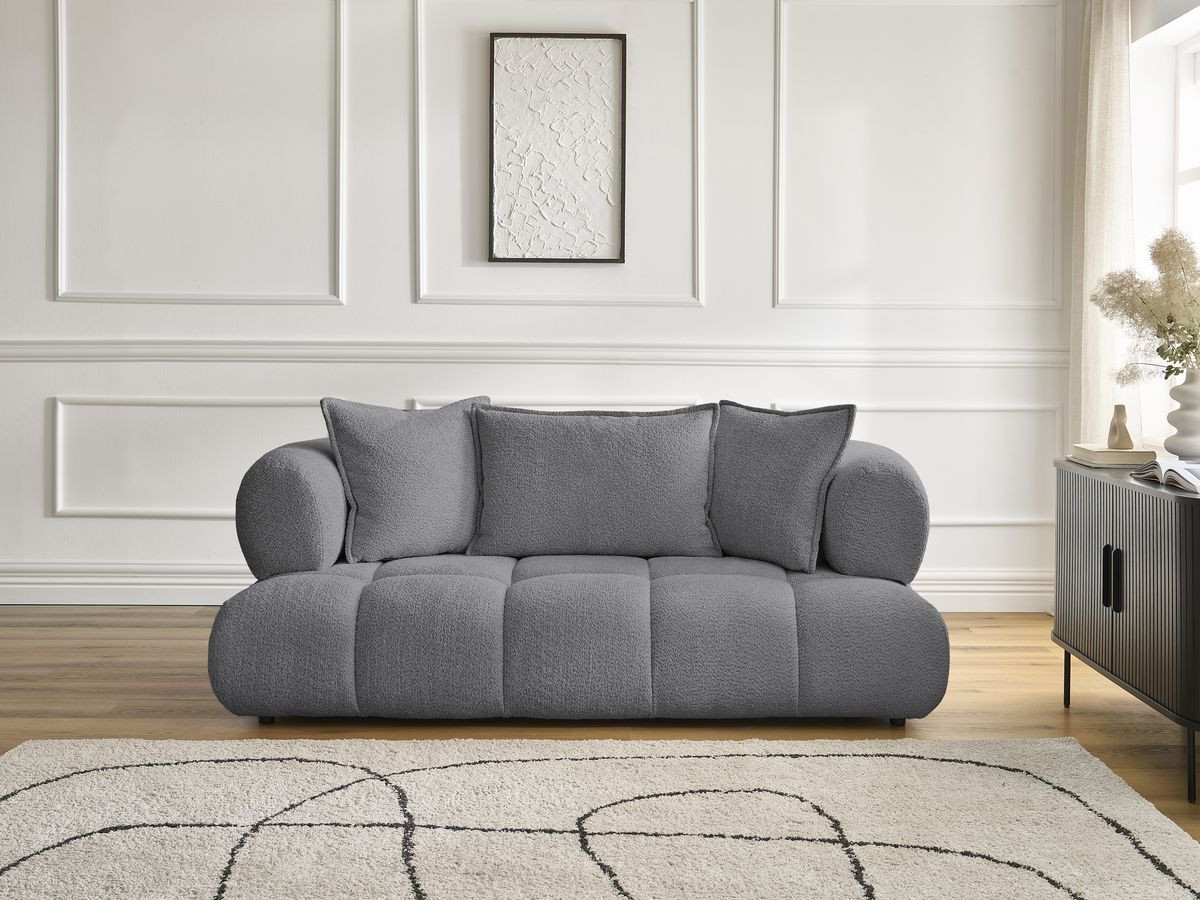 Bobochic Alya Sofa 2-Sitzer Bouclé-Stoff Dunkelgrau