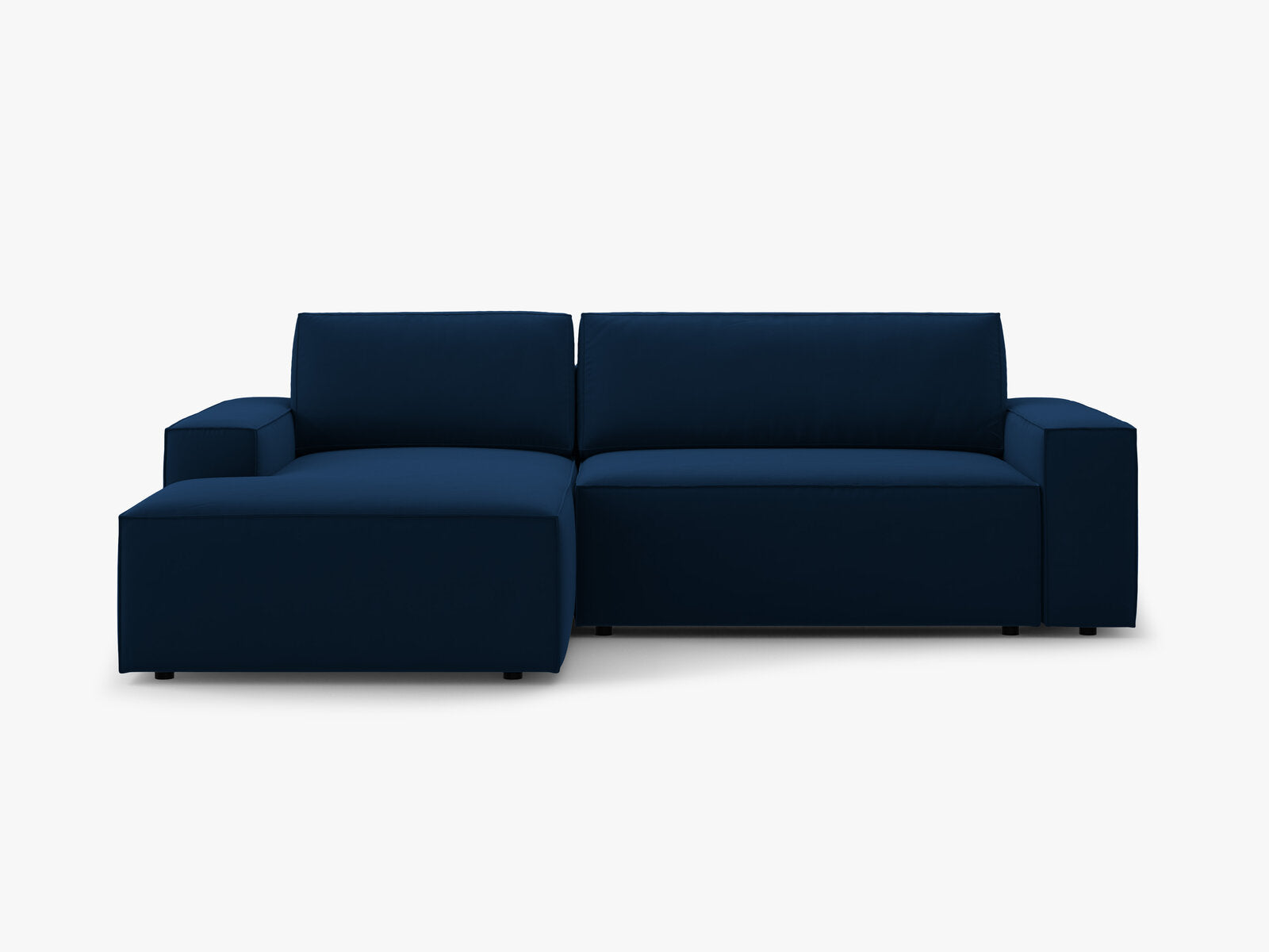 Micadoni Schlaf-Ecksofa Jodie 3-Sitzer Links Samt Königsblau