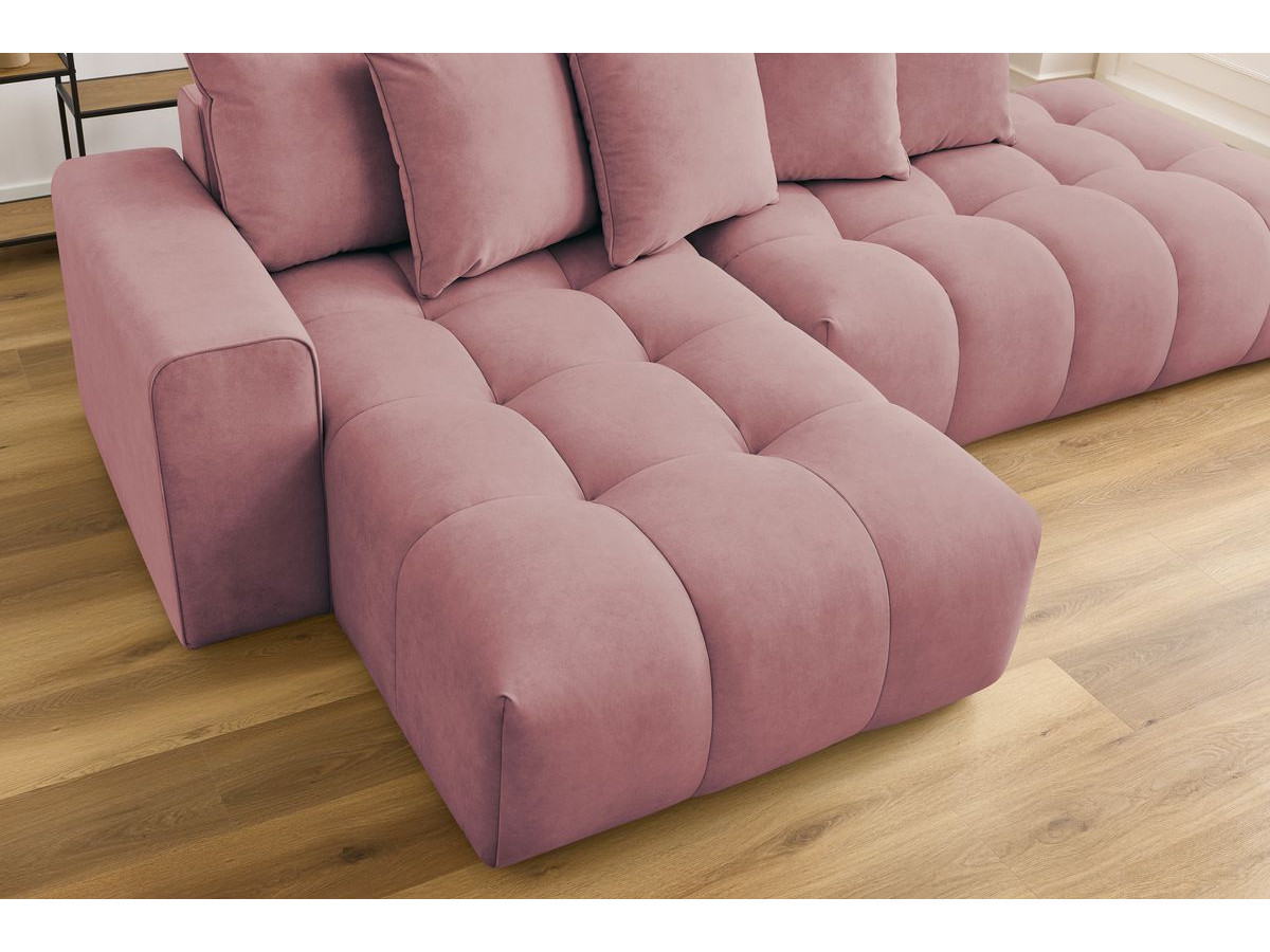 Bobochic Mont-blanc Ecksofa Samt Rosa Ecke links