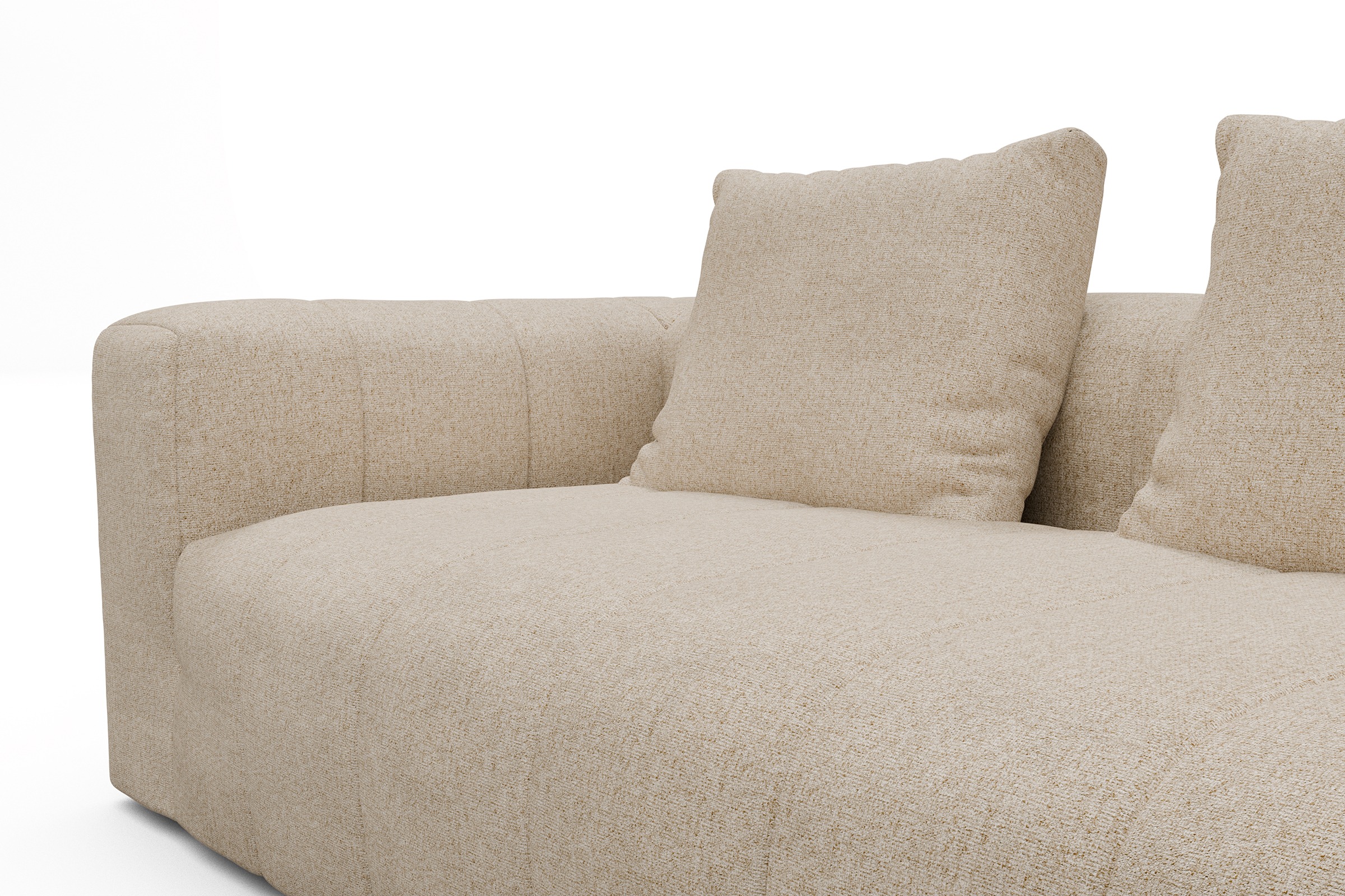 Ecksofa Hugo 2x 2,5-Sitzer Armlehne links Casone-Natural-Beige