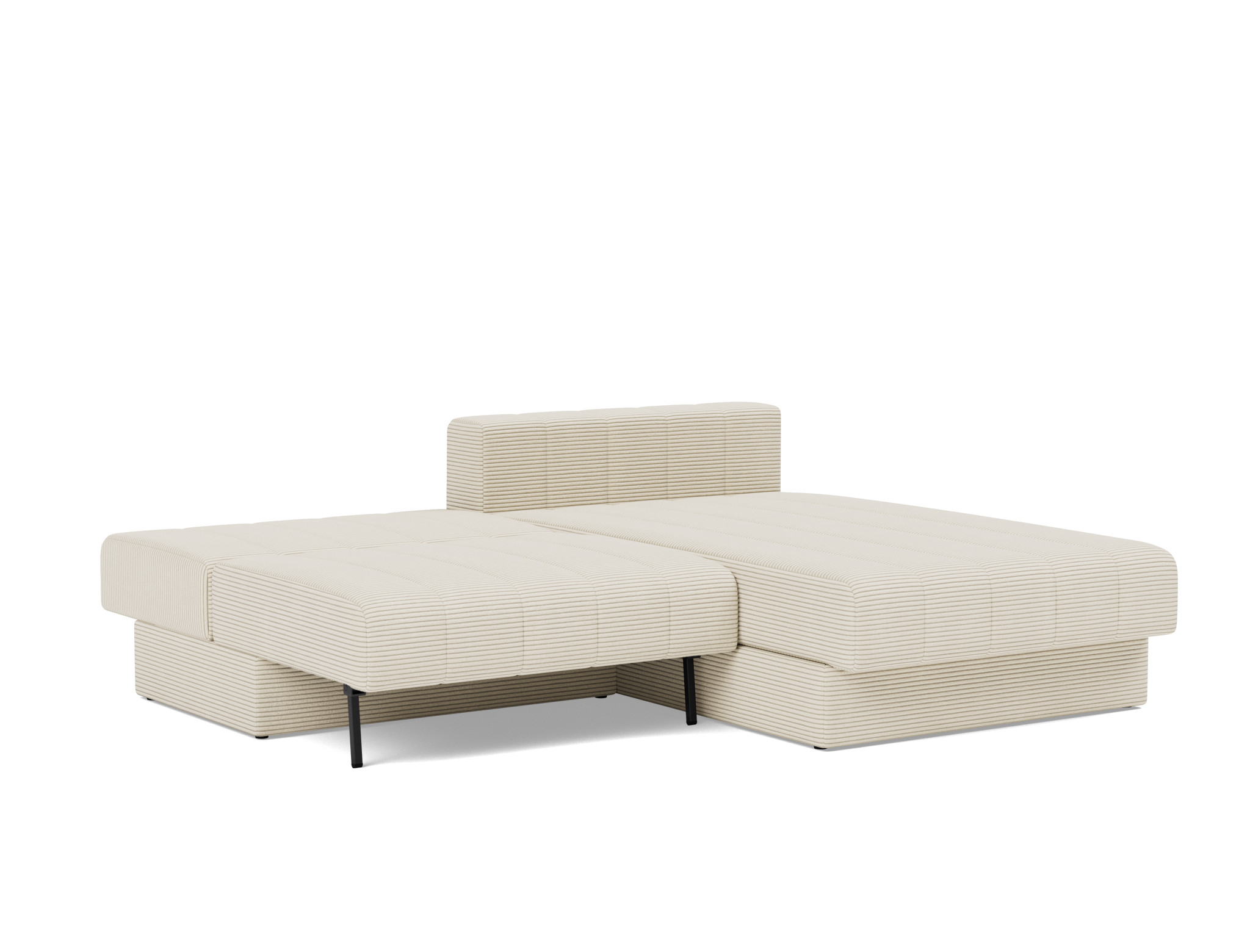 Schlafsofa Akello mit Chaiselongue Kord Corduroy 594-Ivory