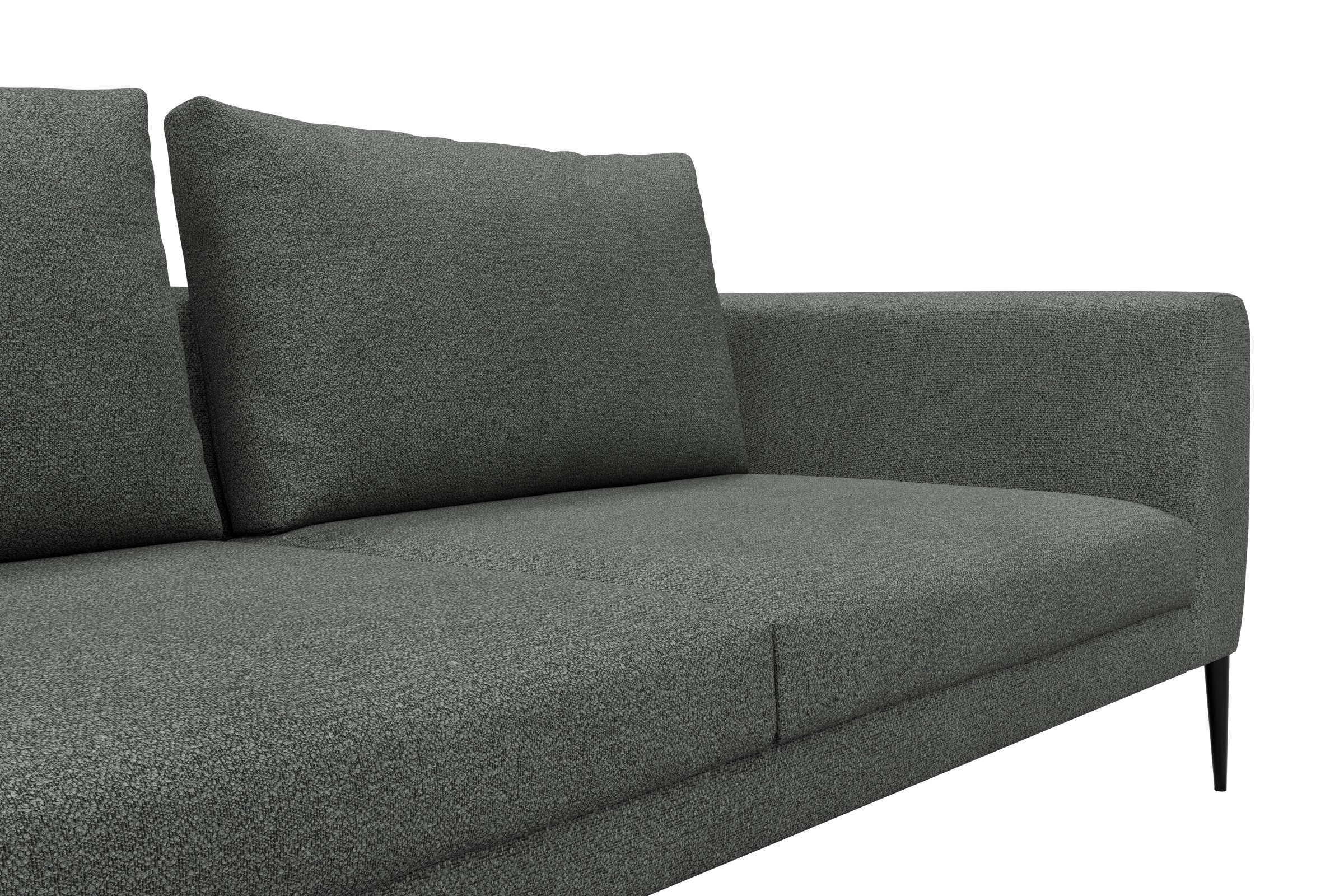 Ecksofa Paul Relax-Ecke links mit 2-Sitzer Boucle-Ash-Grey