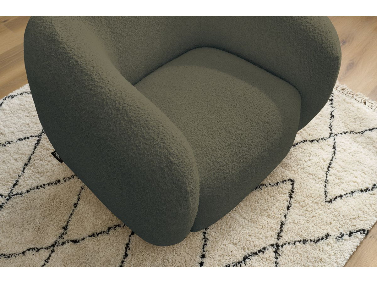 Bobochic Celine Sessel Bouclé-Stoff Grün