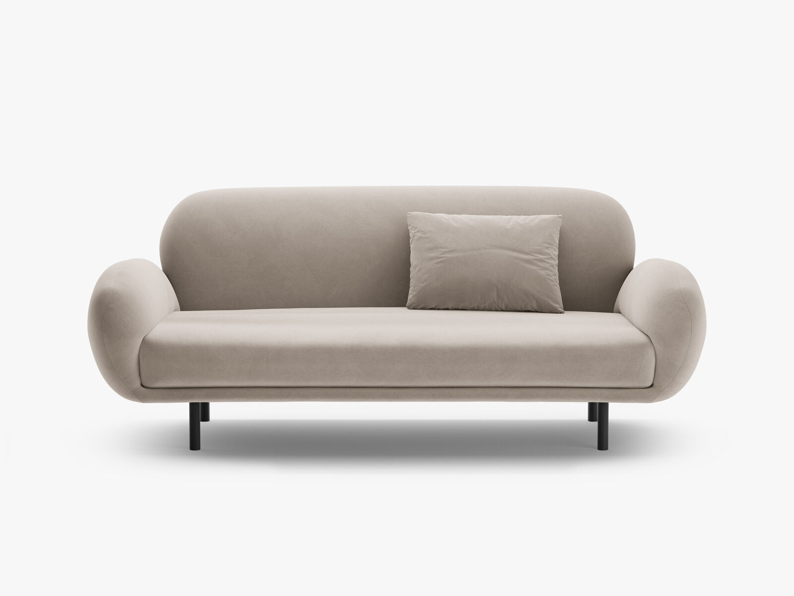 Micadoni Sofa Poppy 2-Sitzer große Version Samt Casino Helles Beige