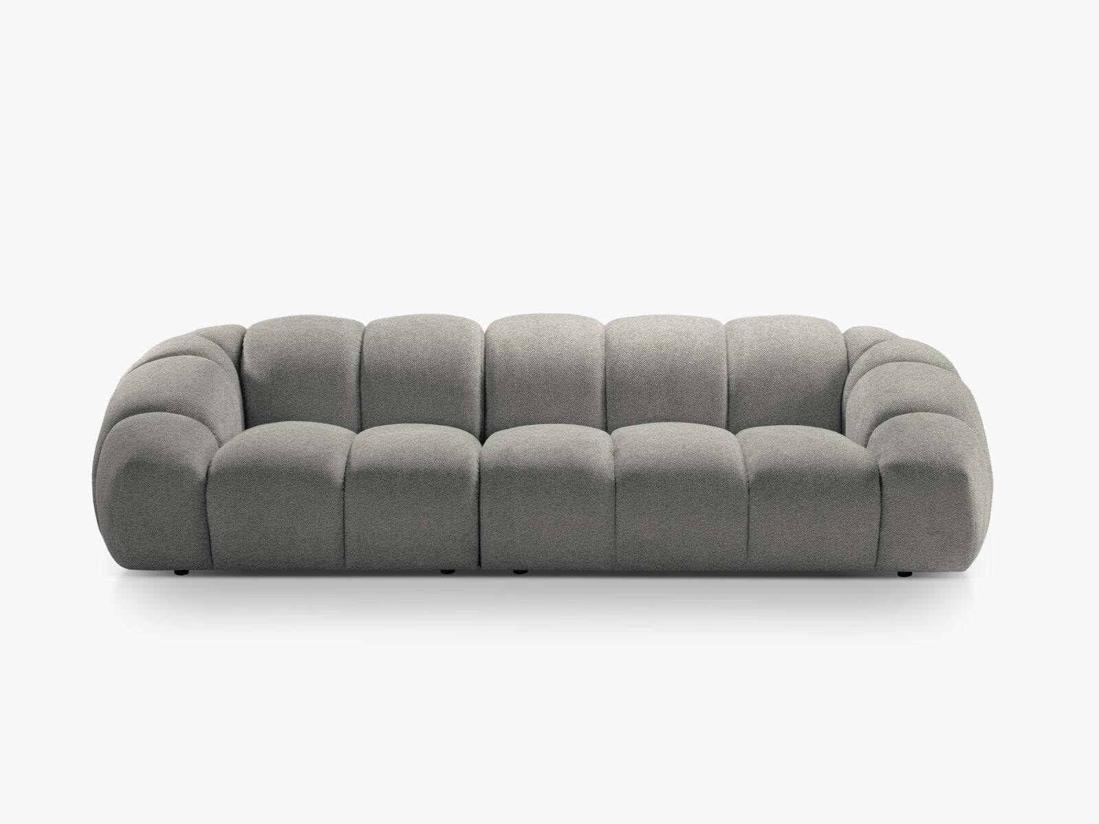 Micadoni Sofa Diana 4-Sitzer Strukturierter Samtstoff Hellgrau