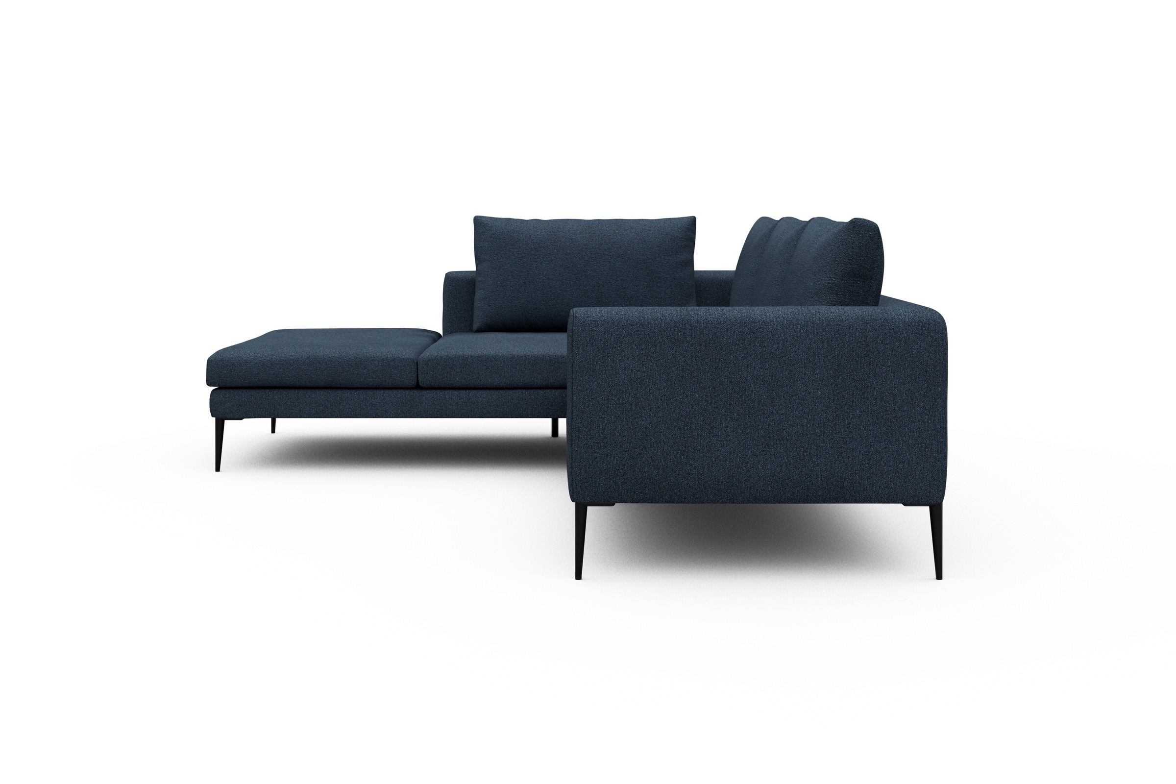 Ecksofa Paul Relax-Ecke links mit 2-Sitzer Boucle-Blue