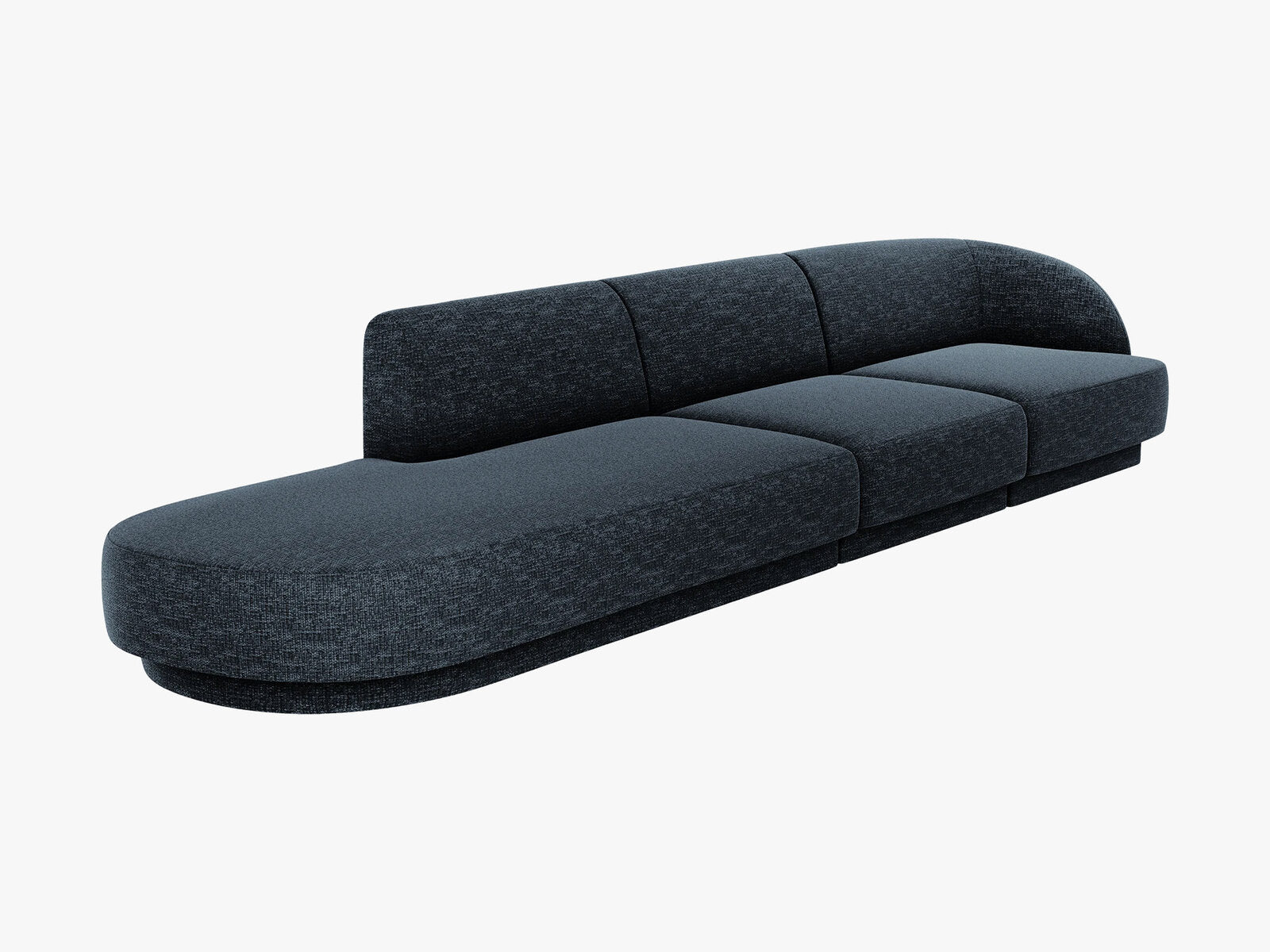 Micadoni Sofa Miley 4-Sitzer Links Chenille Haga Königsblau