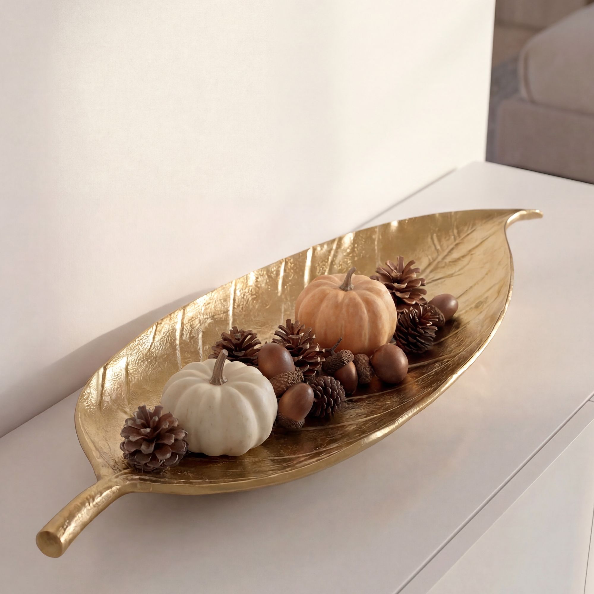 Dekoschale Rennebu Aluminium Gold 61 × 18 × 4 cm
