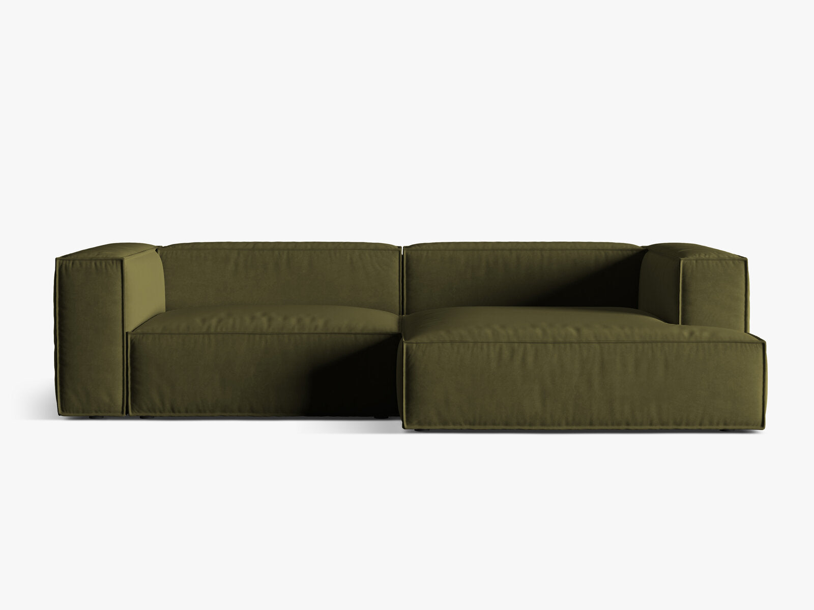 Micadoni Ecksofa Nuria 4-Sitzer Rechts Samt Moßgrün Melange