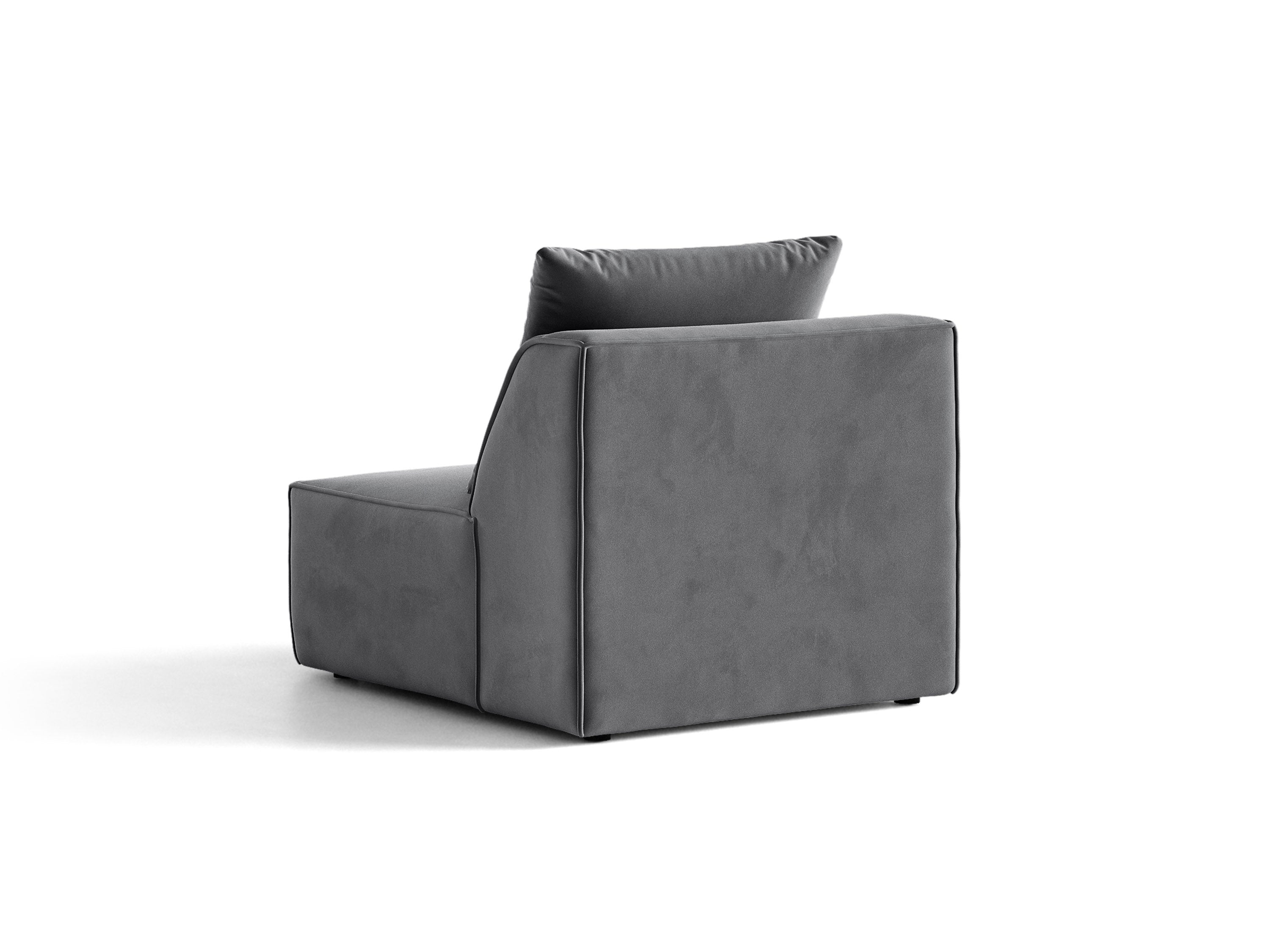 Micadoni Sessel ohne Armlehnen Jodie 1-Sitzer Samt Bluvel Grau