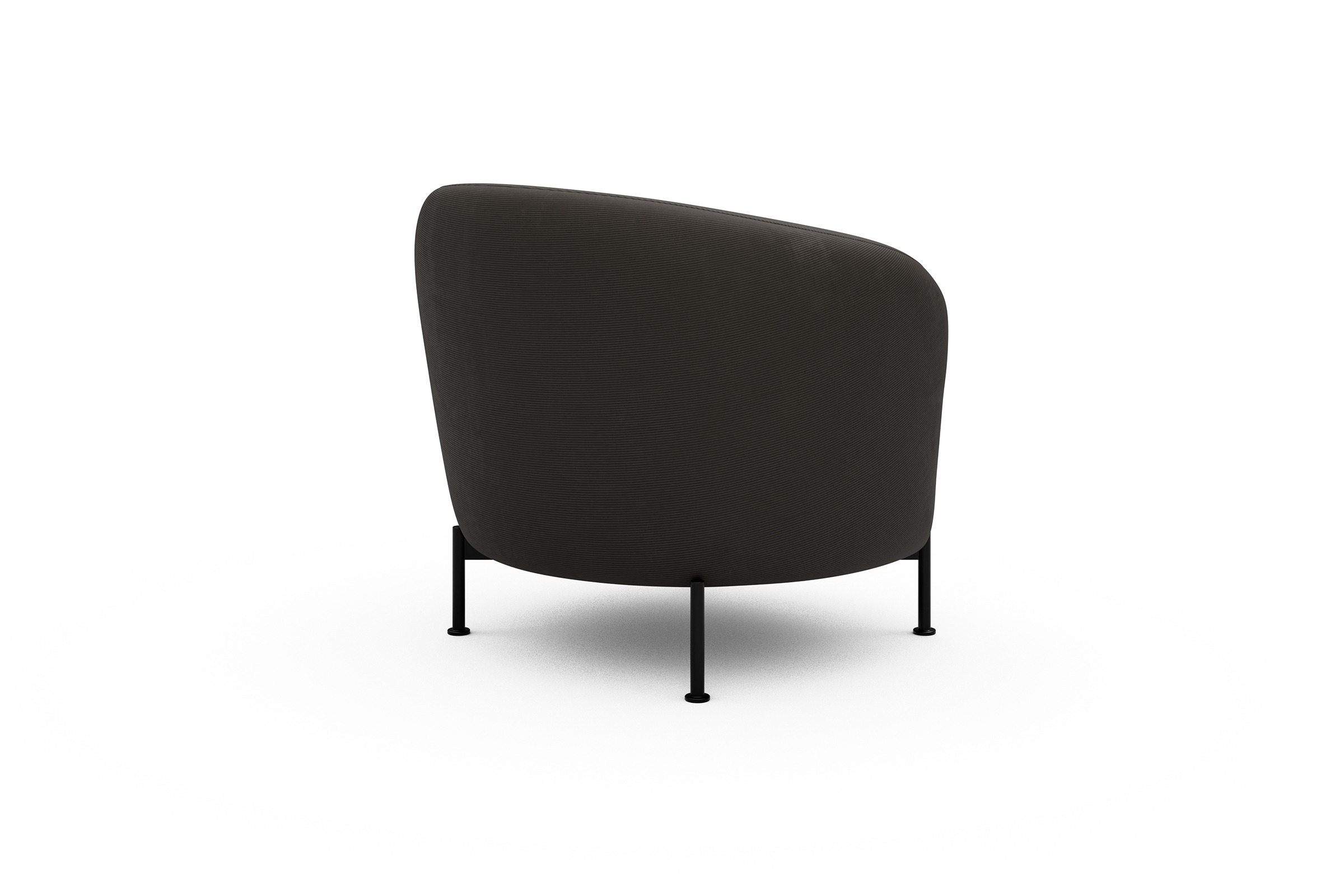Sessel Ronda X-Metallgestell Schwarz Cordufine-Taupe