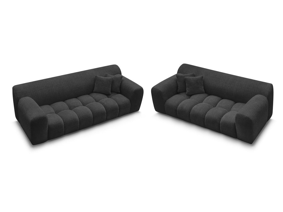 Bobochic Melisse Sofa 5-Sitzer Strukturstoff Schwarz