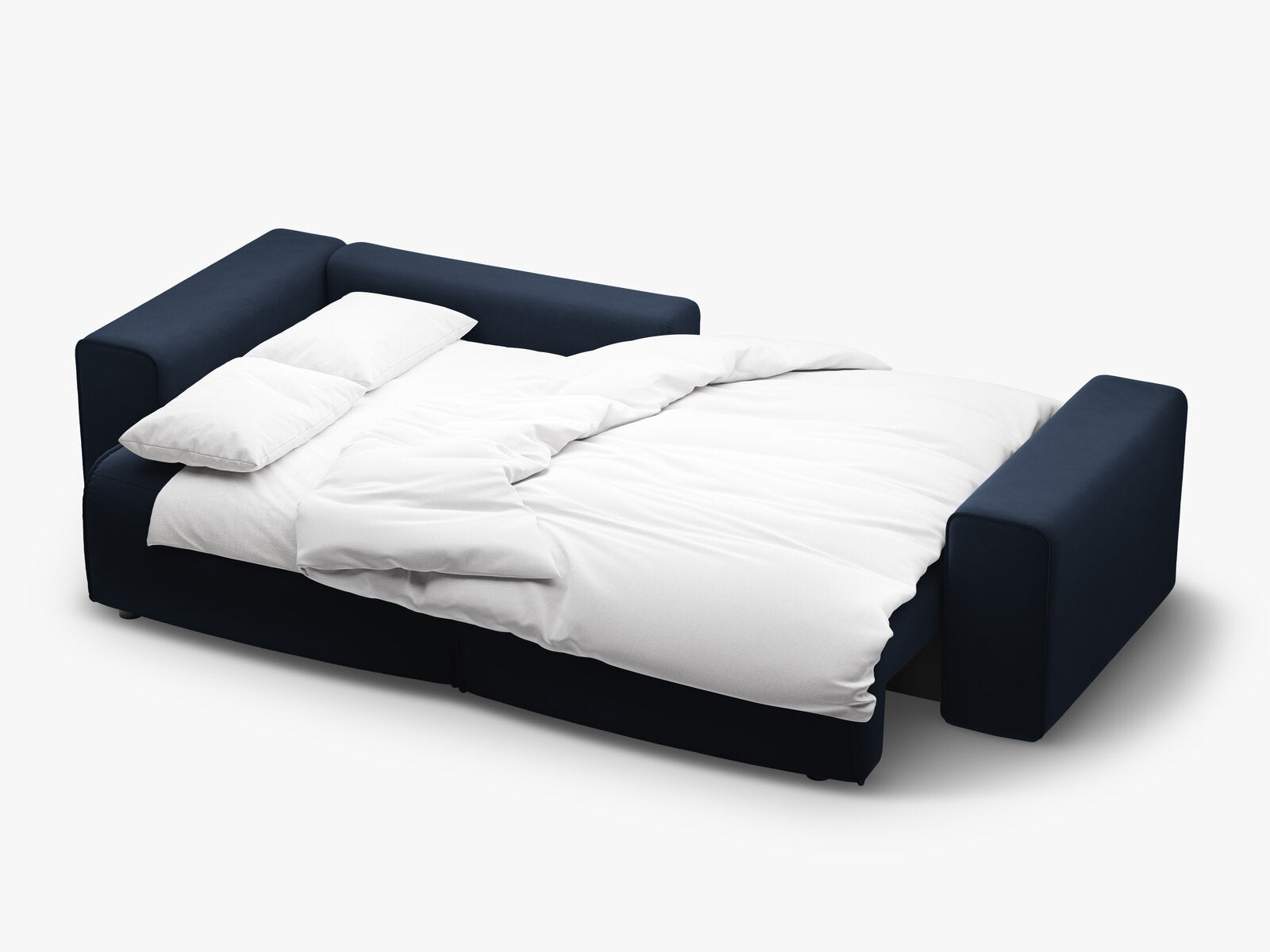 Micadoni Ecksofa Victor 3-Sitzer mit Schlaffunktion Links Samt Dunkelblau