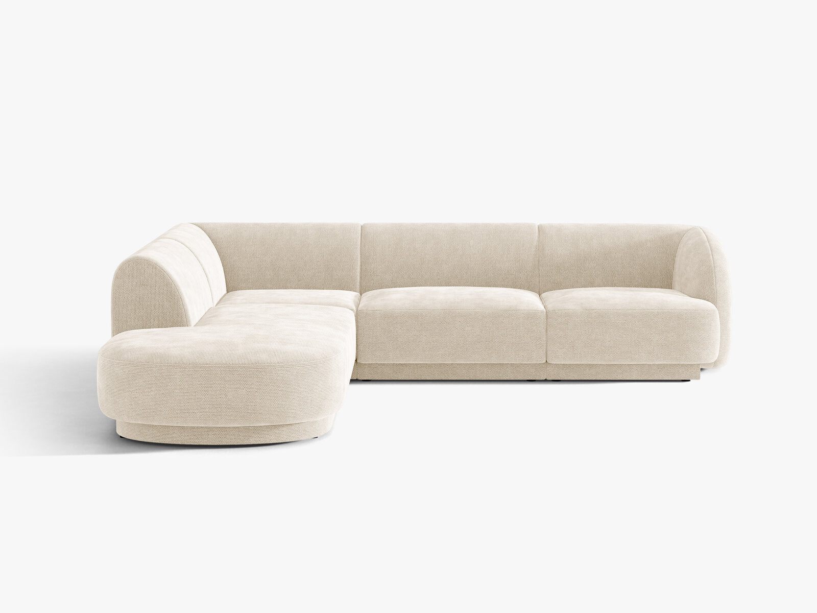 Micadoni Ecksofa Miley 6-Sitzer Links Chenille Eden Elfenbein