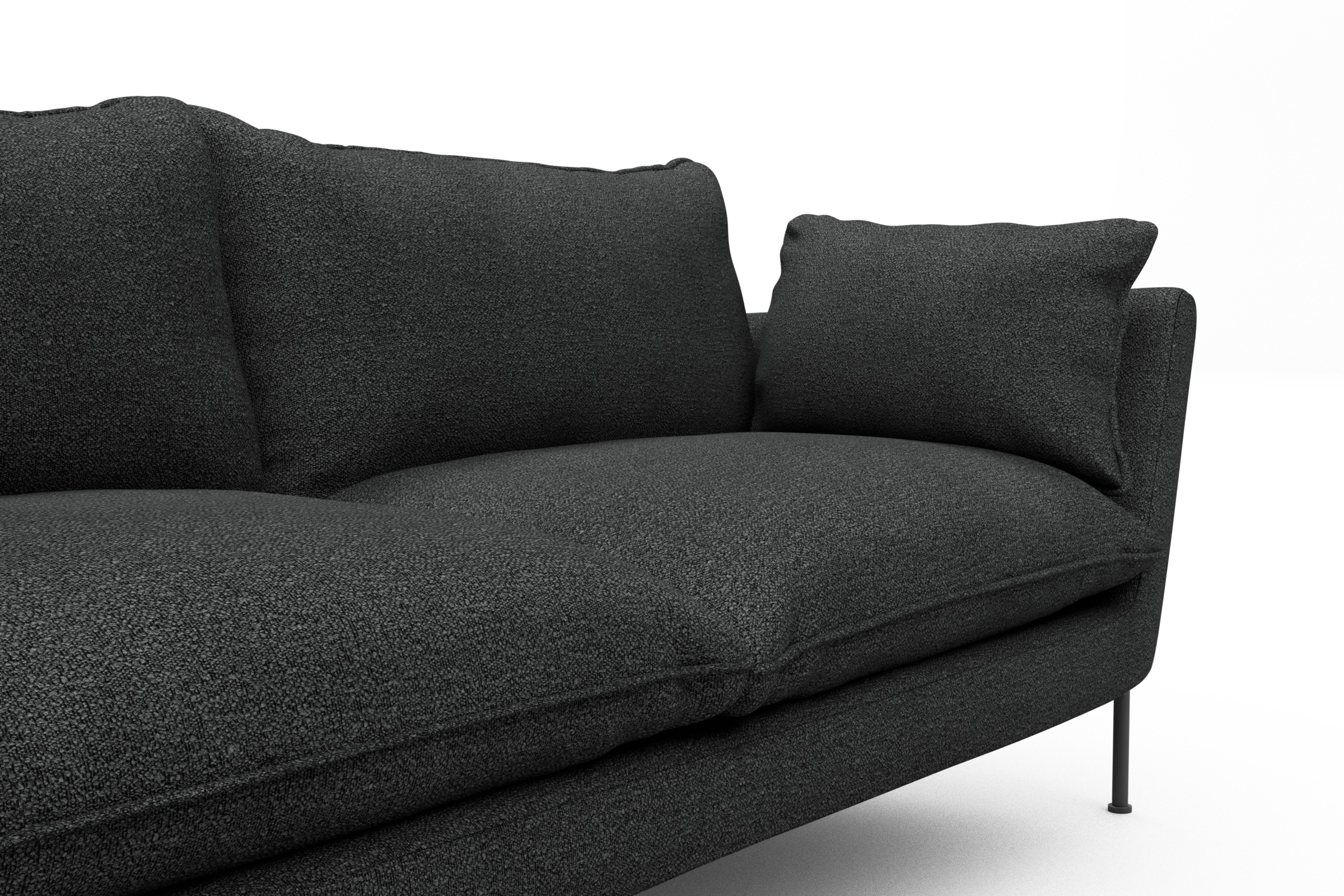 Sofa Anton PREMIUM 3-Sitzer Boucle-Charcoal