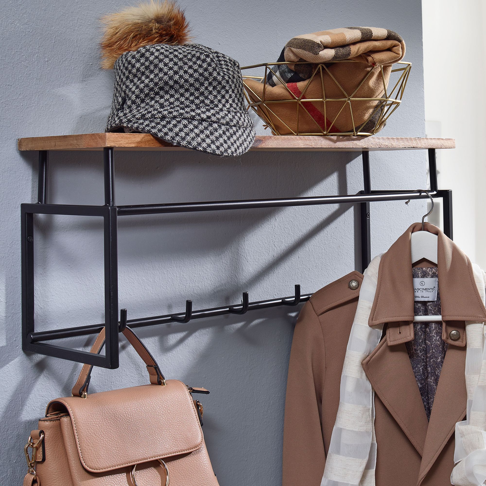 Wandgarderobe Tananger Massivholz Mango 71 × 20 × 29 cm