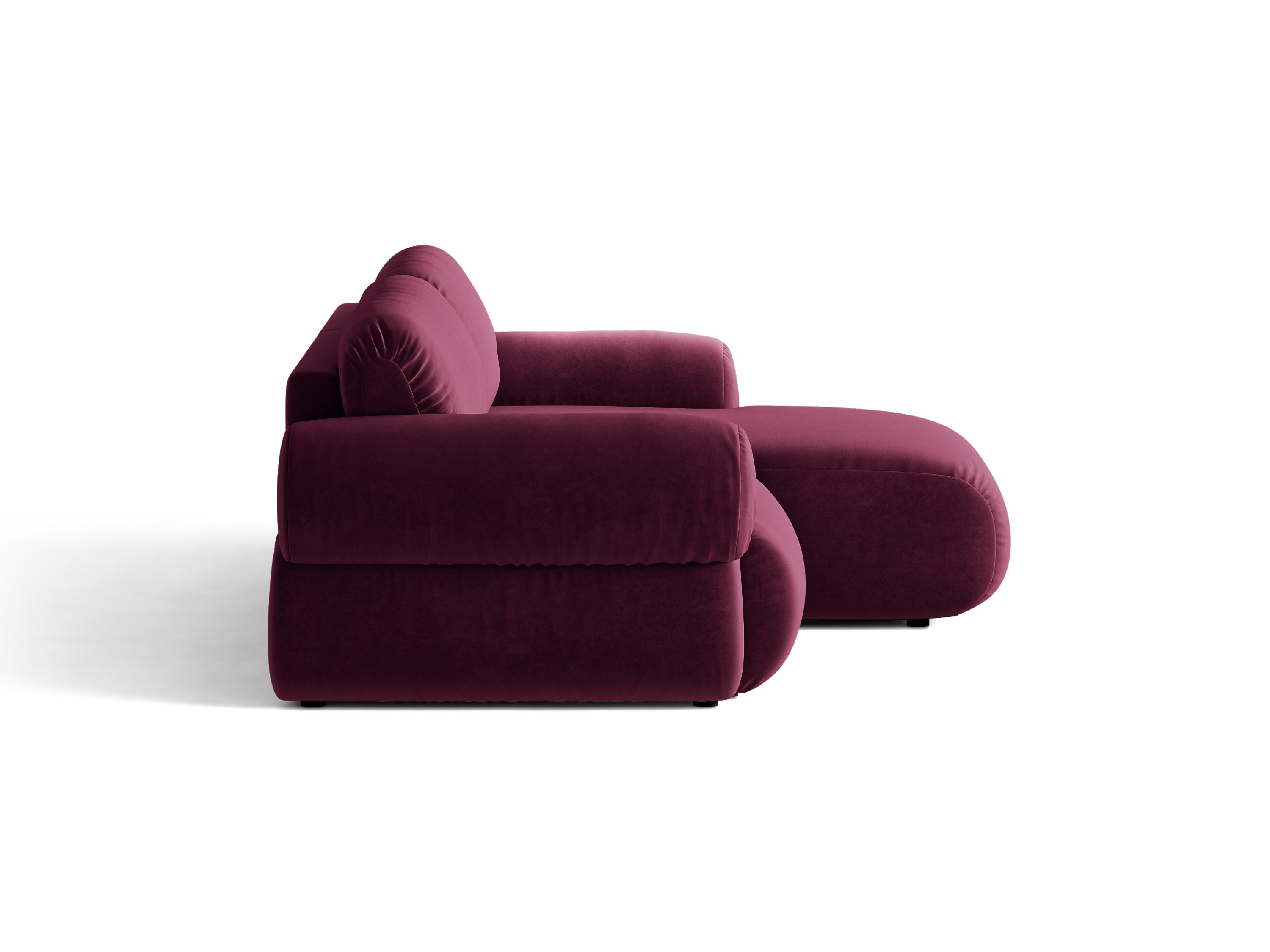 Micadoni Ophelia Ecksofa 4-Sitzer Rechts Samt Venus Burgundfarben