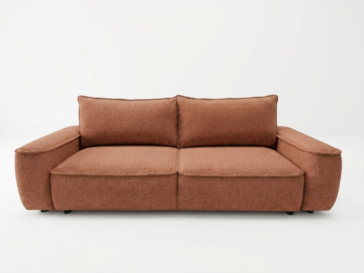 Bobochic Honore Schlafsofa 3-Sitzer mit Bettkasten Chenille Orange