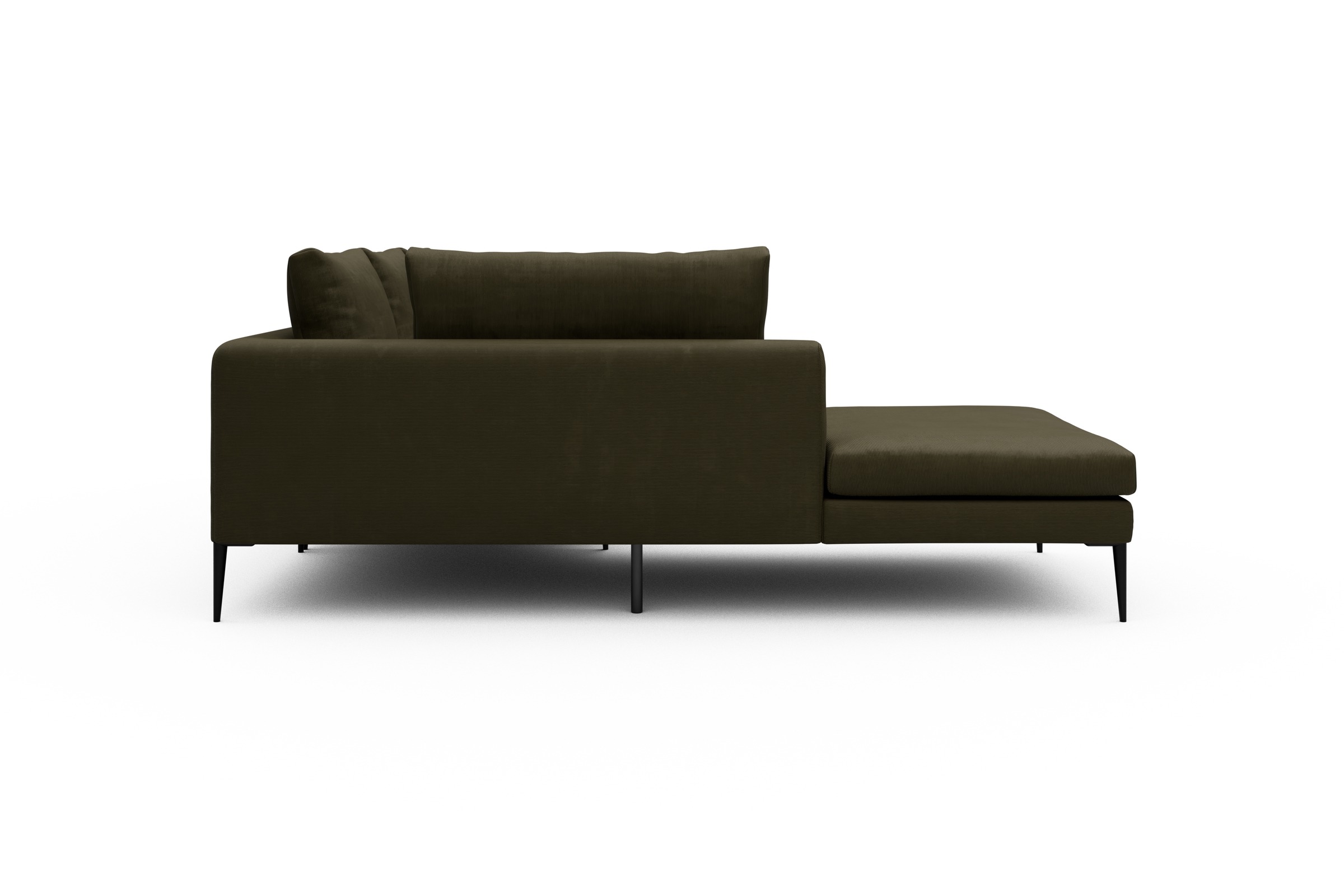 Ecksofa Paul Relax-Ecke links mit 2-Sitzer Cordufine-Pine-Green