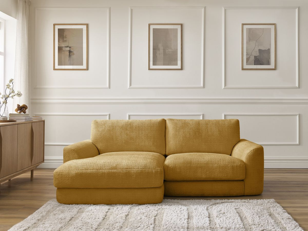 Bobochic Leonore Ecksofa Strukturstoff Gelb Ecke links
