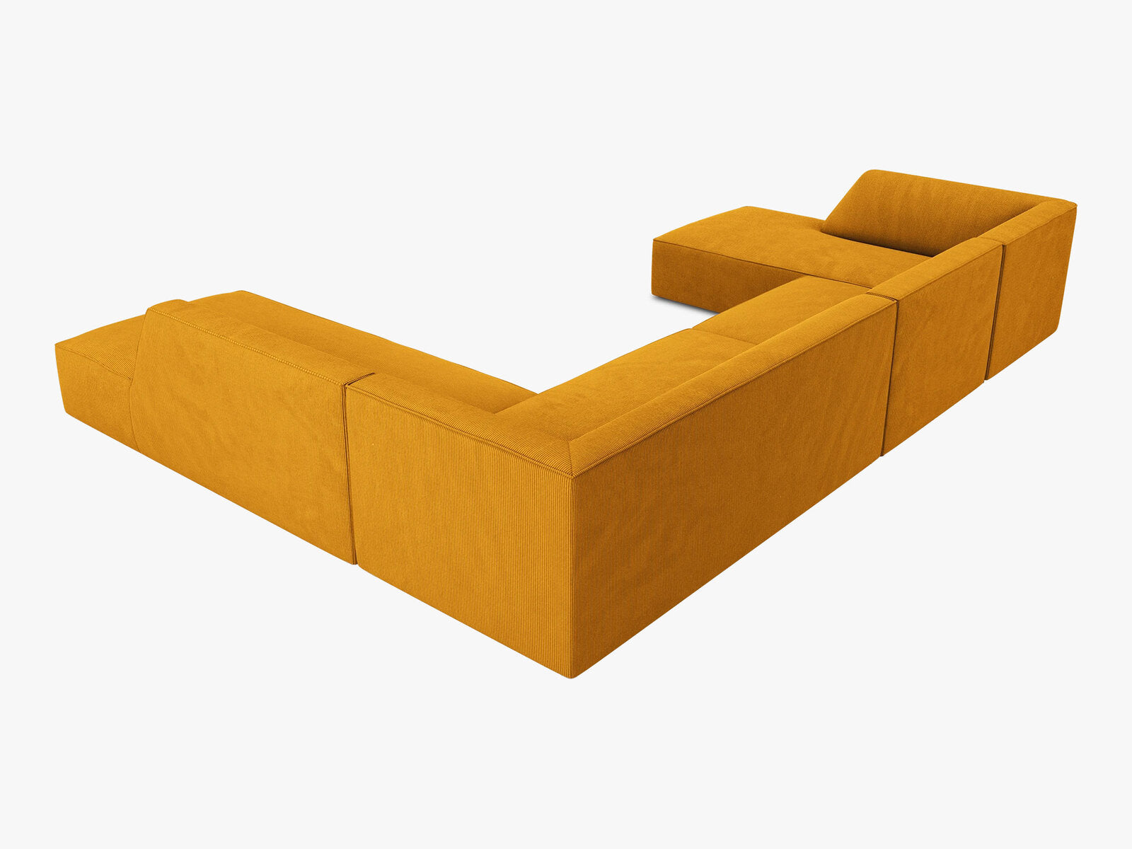 Micadoni Panorama-Ecksofa Ruby 7-Sitzer Rechts Kord Scala Gelb