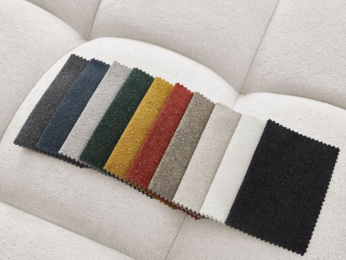 Bobochic Everest Schlafsofa 3-Sitzer mit Bettkasten, 2 Kissen Strukturstoff Weiß