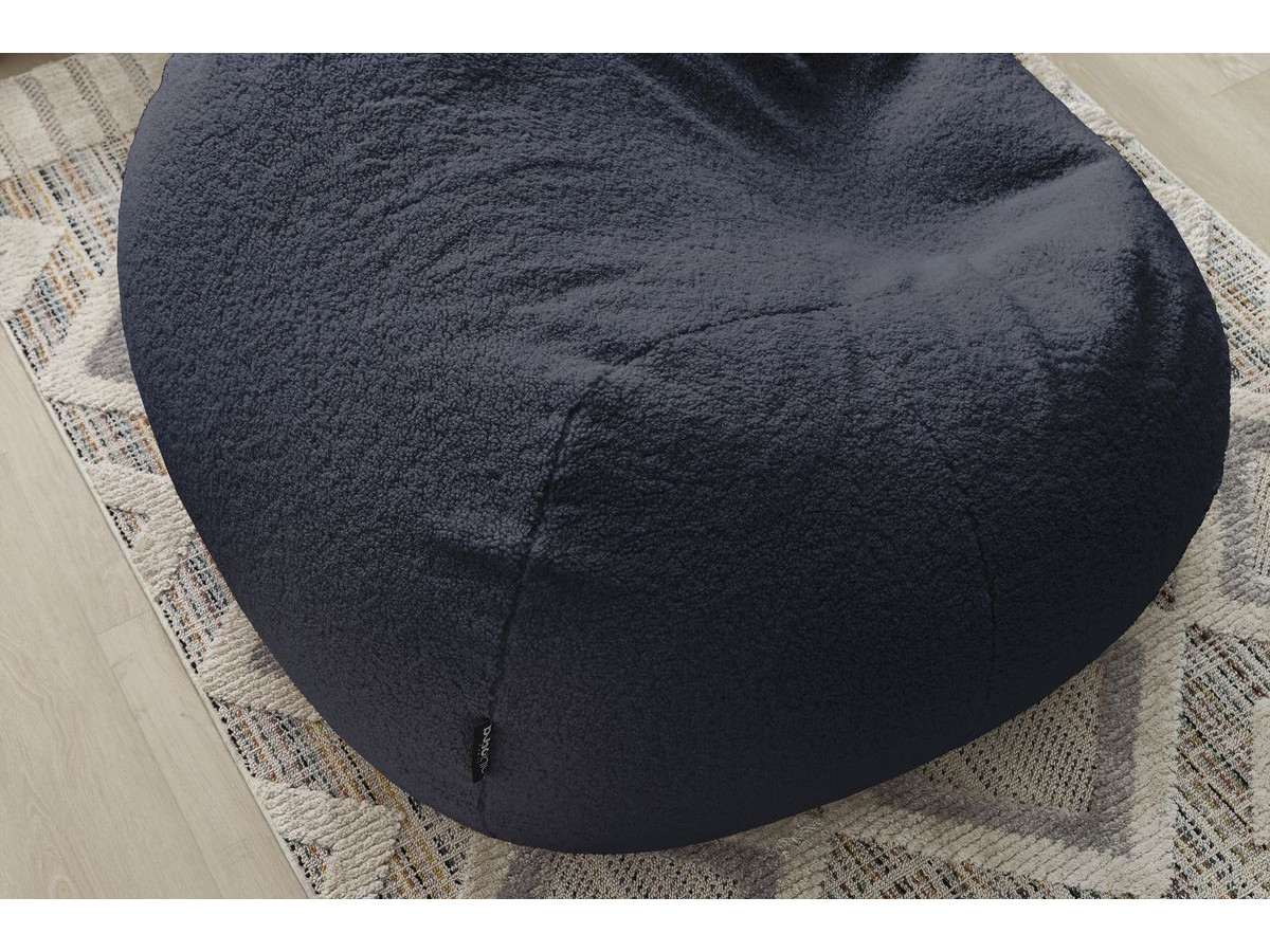 Bobochic Meribel Pouf Bouclé-Stoff Dunkelblau