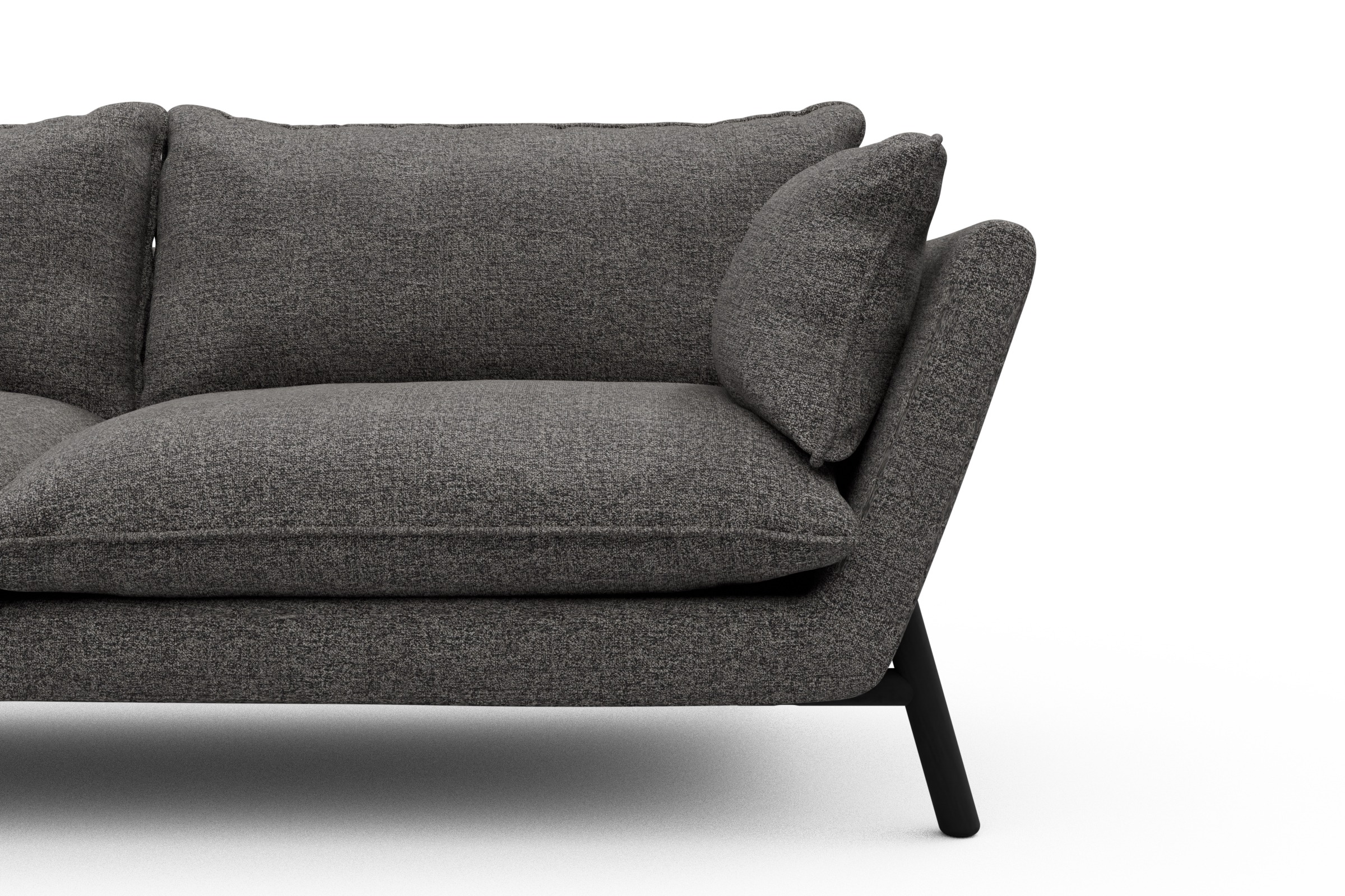 Sofa Emil PREMIUM 2-Sitzer Beinfarbe Eiche Schwarz Carreno-Salt-and-Pepper