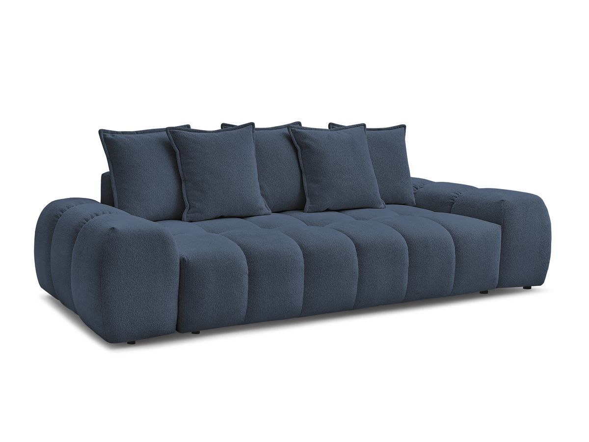 Bobochic Everest Sofa 3-Sitzer, 5 Kissen Melange-Stoff Dunkelblau
