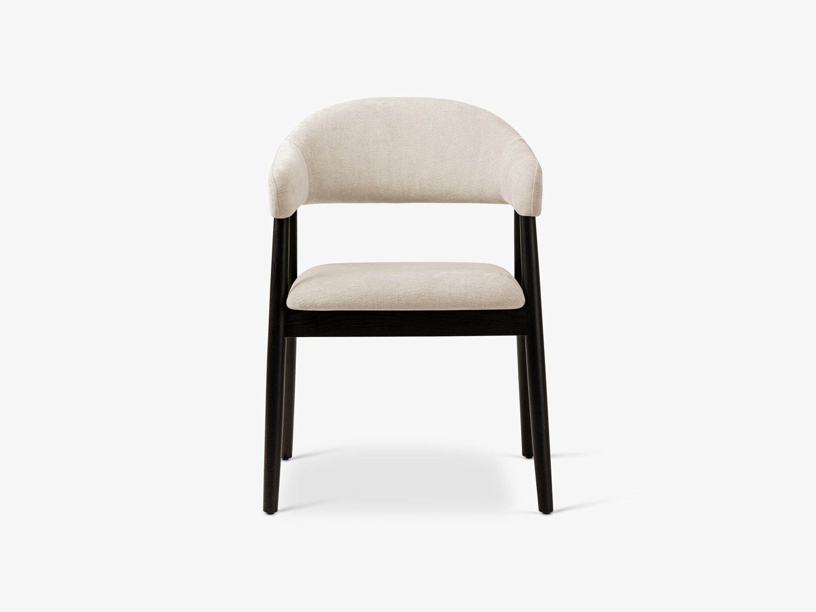 Micadoni Stuhl Adra Chenille Rebel Beige Schwarzes Buchenholz