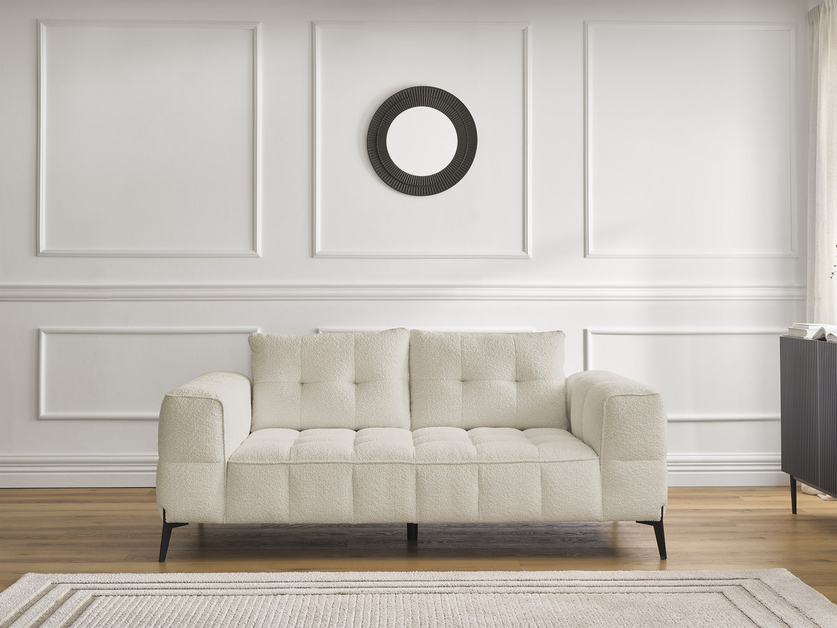Bobochic Anis Sofa 2-Sitzer Bouclé-Stoff Beige