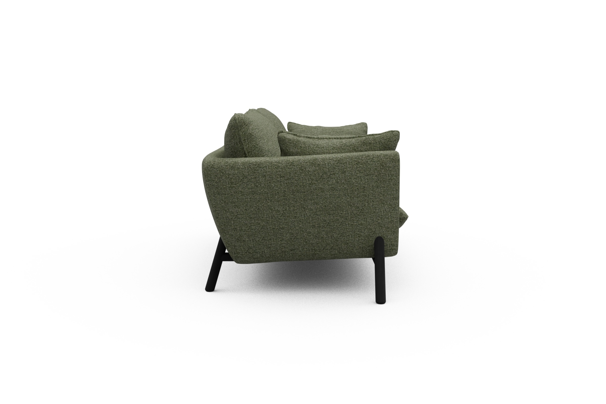 Sofa Emil 2-Sitzer Beinfarbe Eiche Schwarz Carreno-Vivid-Green