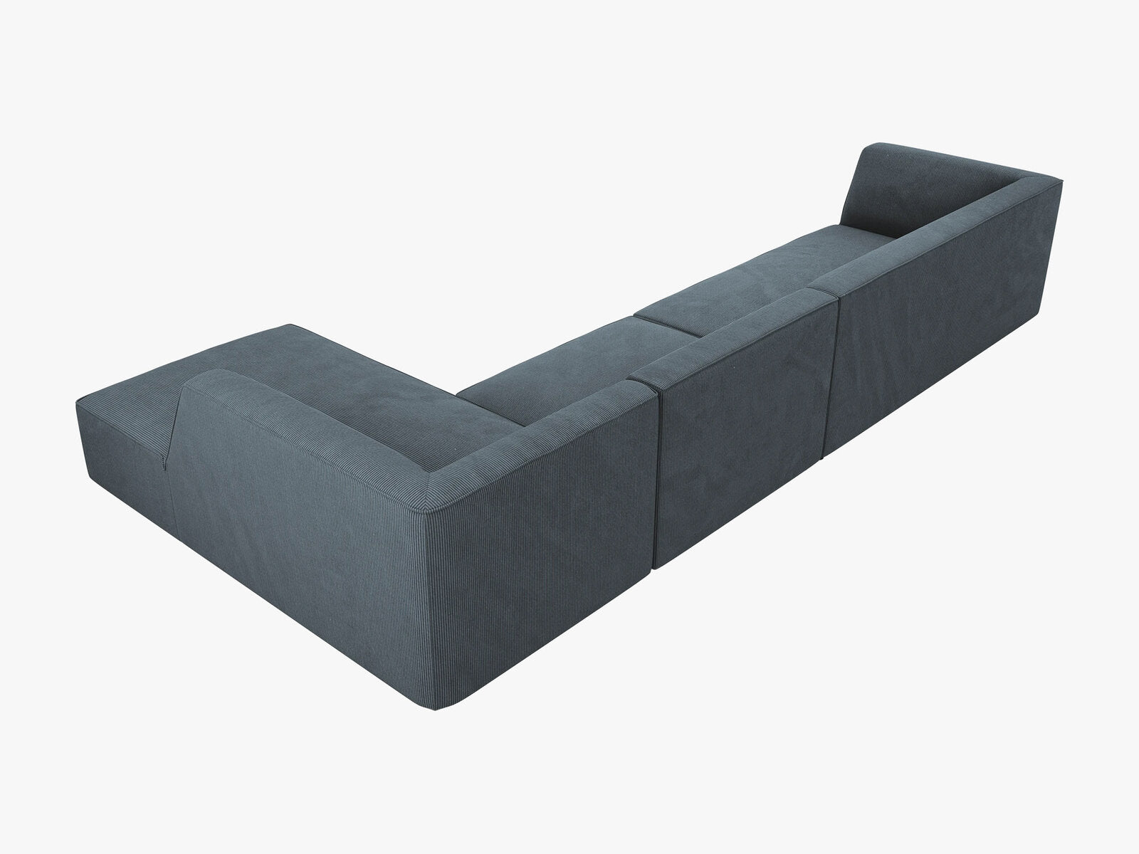 Micadoni Ecksofa Ruby 5-Sitzer Rechts Kord Scala Blau
