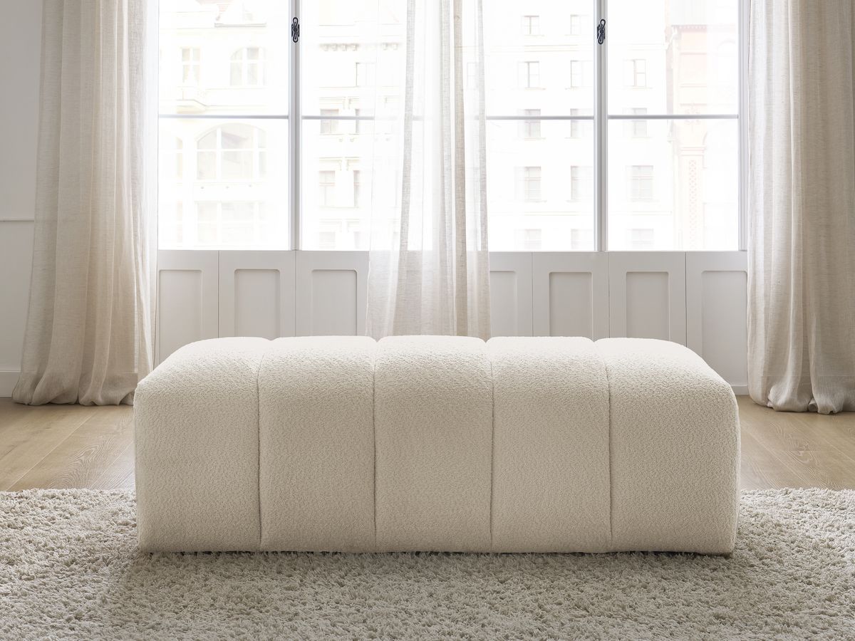 Bobochic Annecy Pouf Bouclé-Stoff Beige