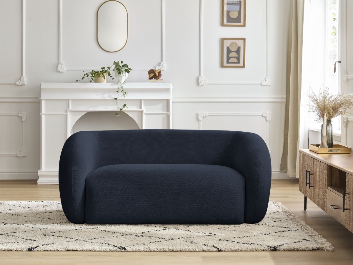 Bobochic Celine Sofa 2-Sitzer Stoff Dunkelblau