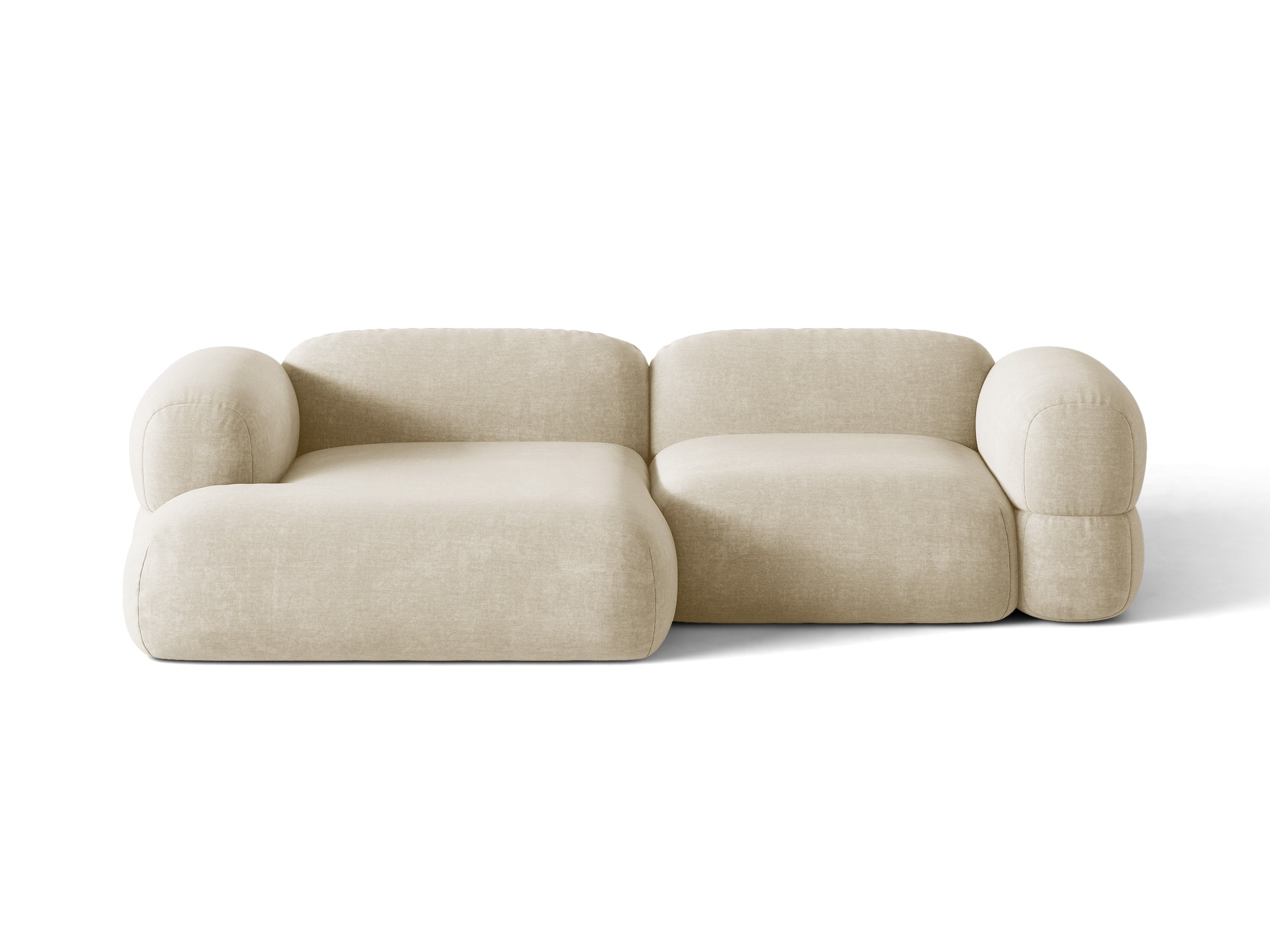 Micadoni Ecksofa Luno 3-Sitzer Samt Vogue Helles Beige Links