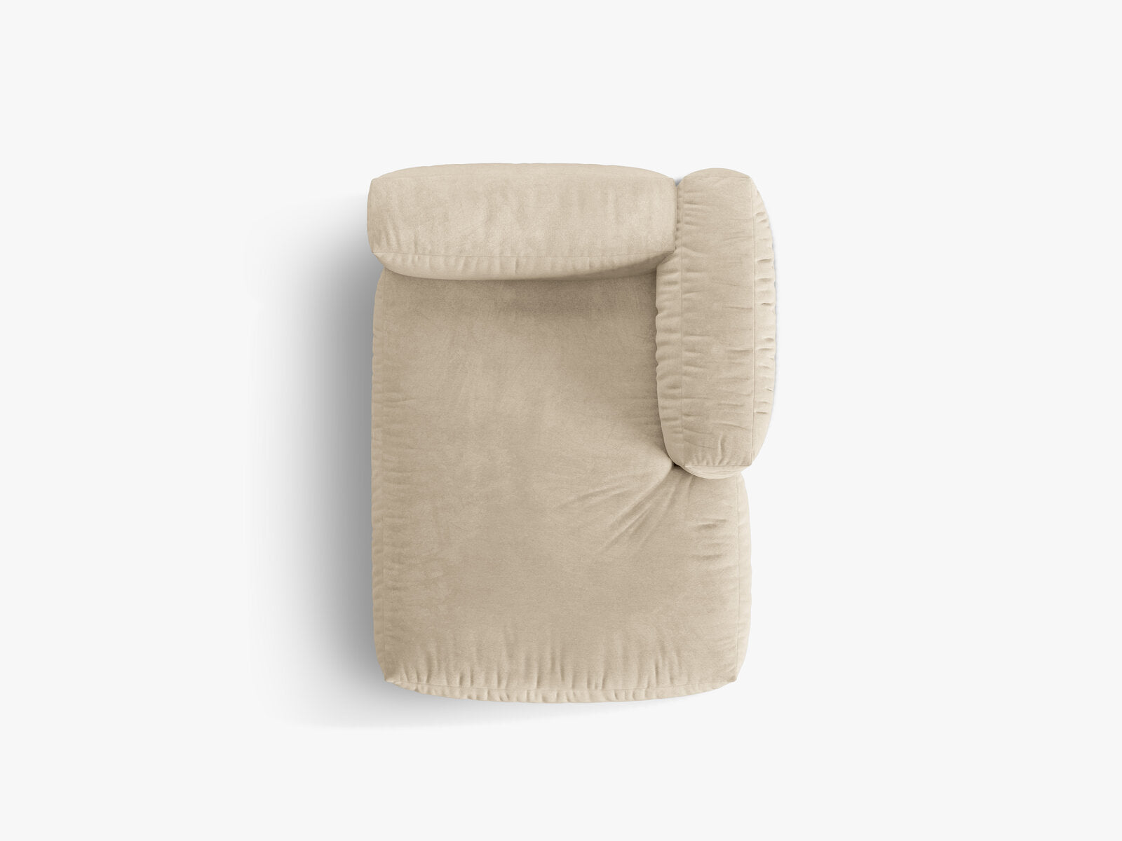 Micadoni Recamiere Martina 1-Sitzer Rechts Samt Vogue Helles Beige