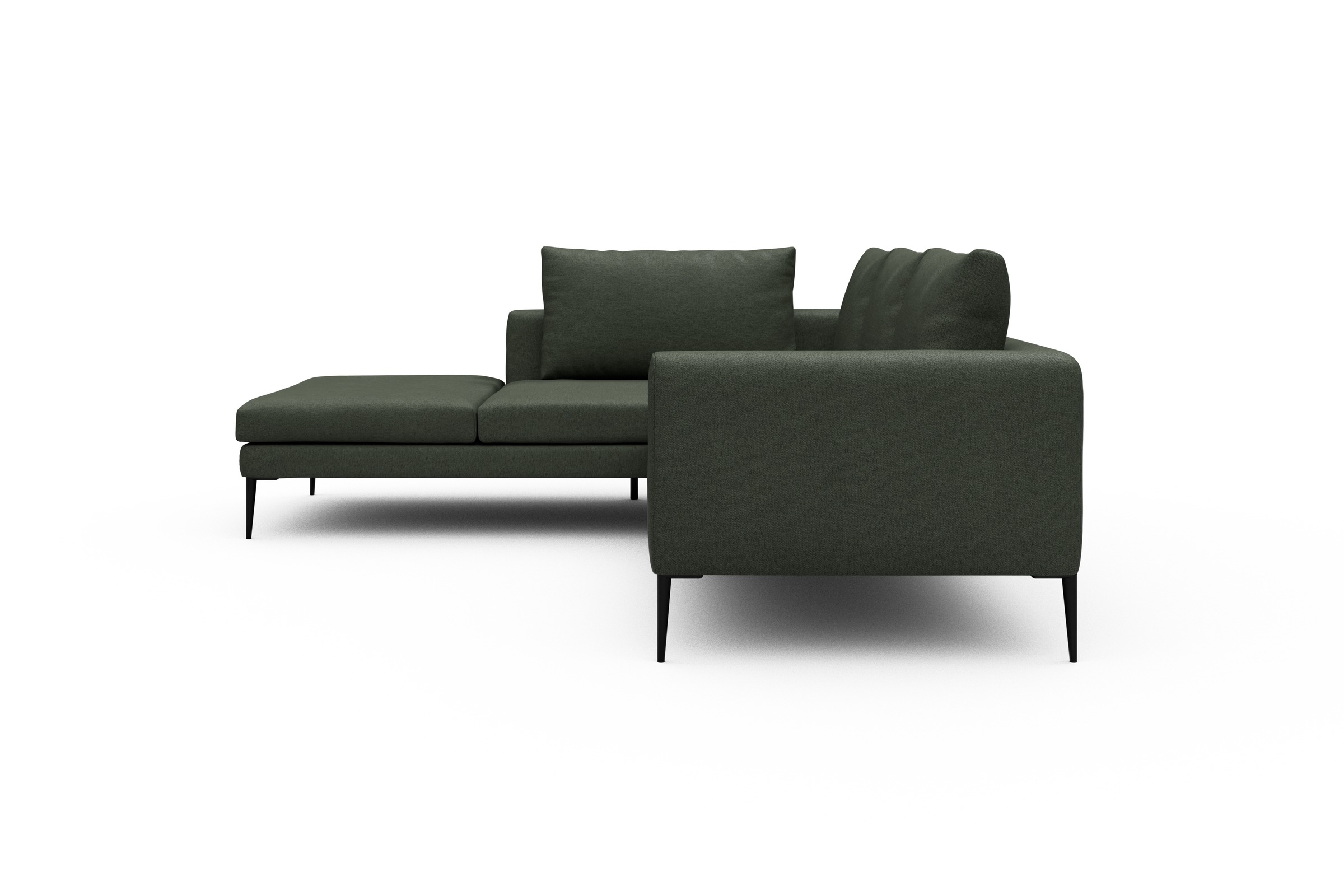 Ecksofa Paul Relax-Ecke links mit 2-Sitzer Denari-Forest-Green