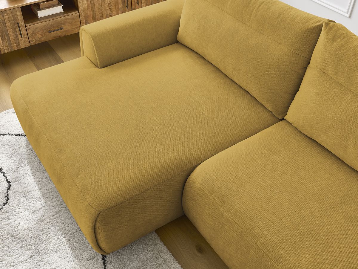 Bobochic Aden Ecksofa 293 × 152 cm Stoff Gelb Ecke links
