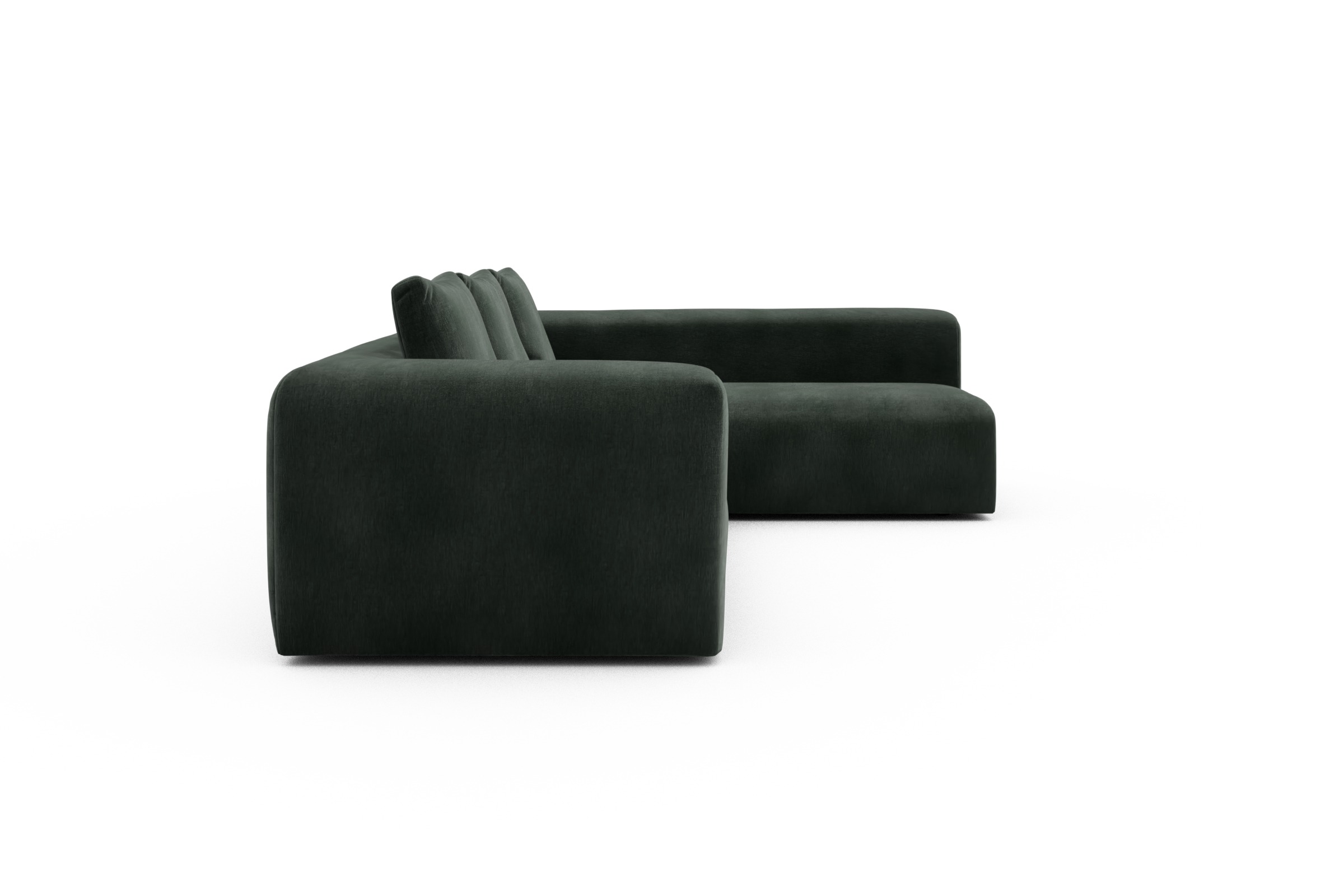 Ecksofa Fred 2x 2,5-Sitzer rechts offen Smooth-Laurel-Green