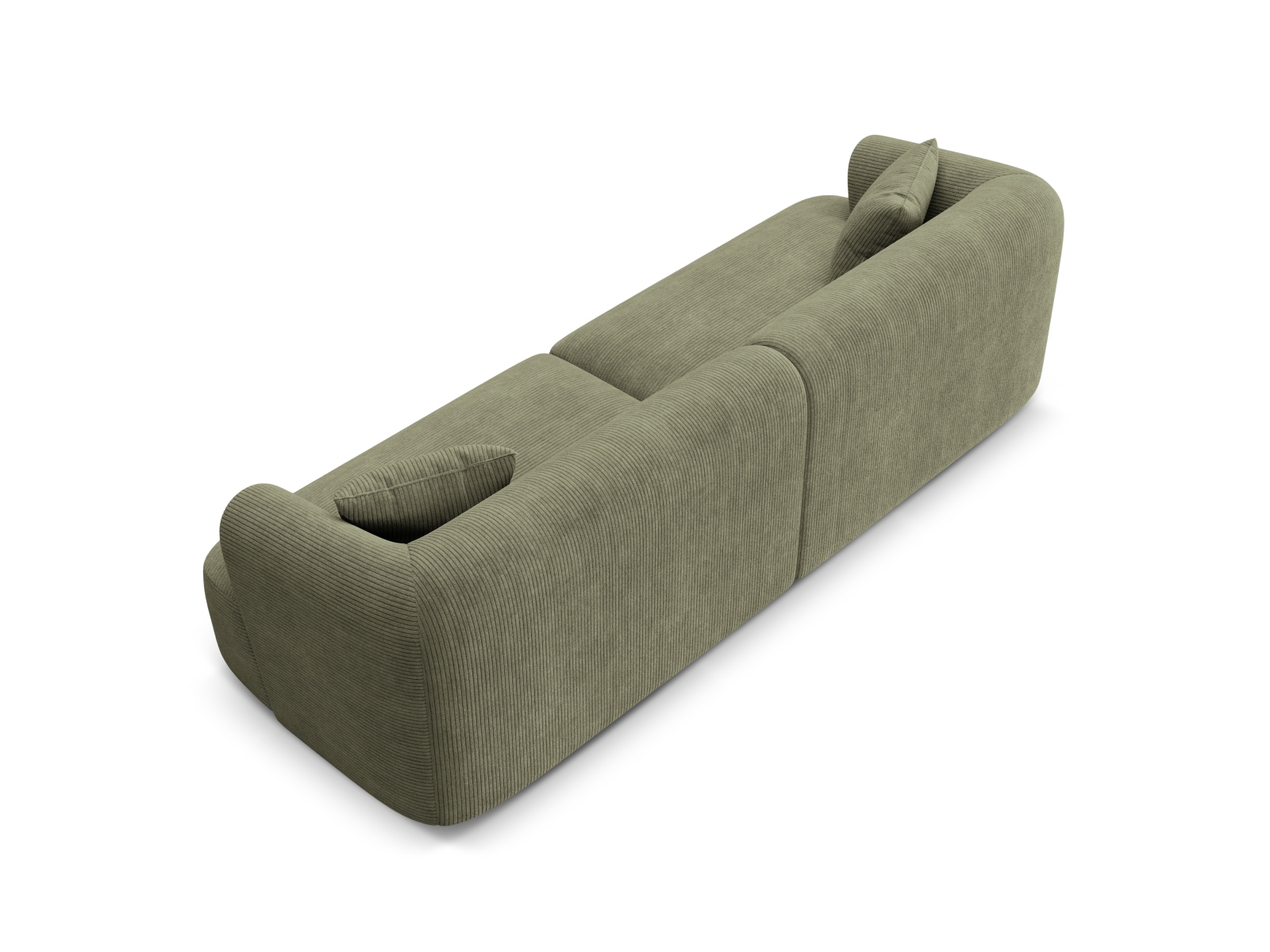 Cosmopolitan Design Sofa Campi 4-Sitzer Kord Lincoln D Moosgrün Melange