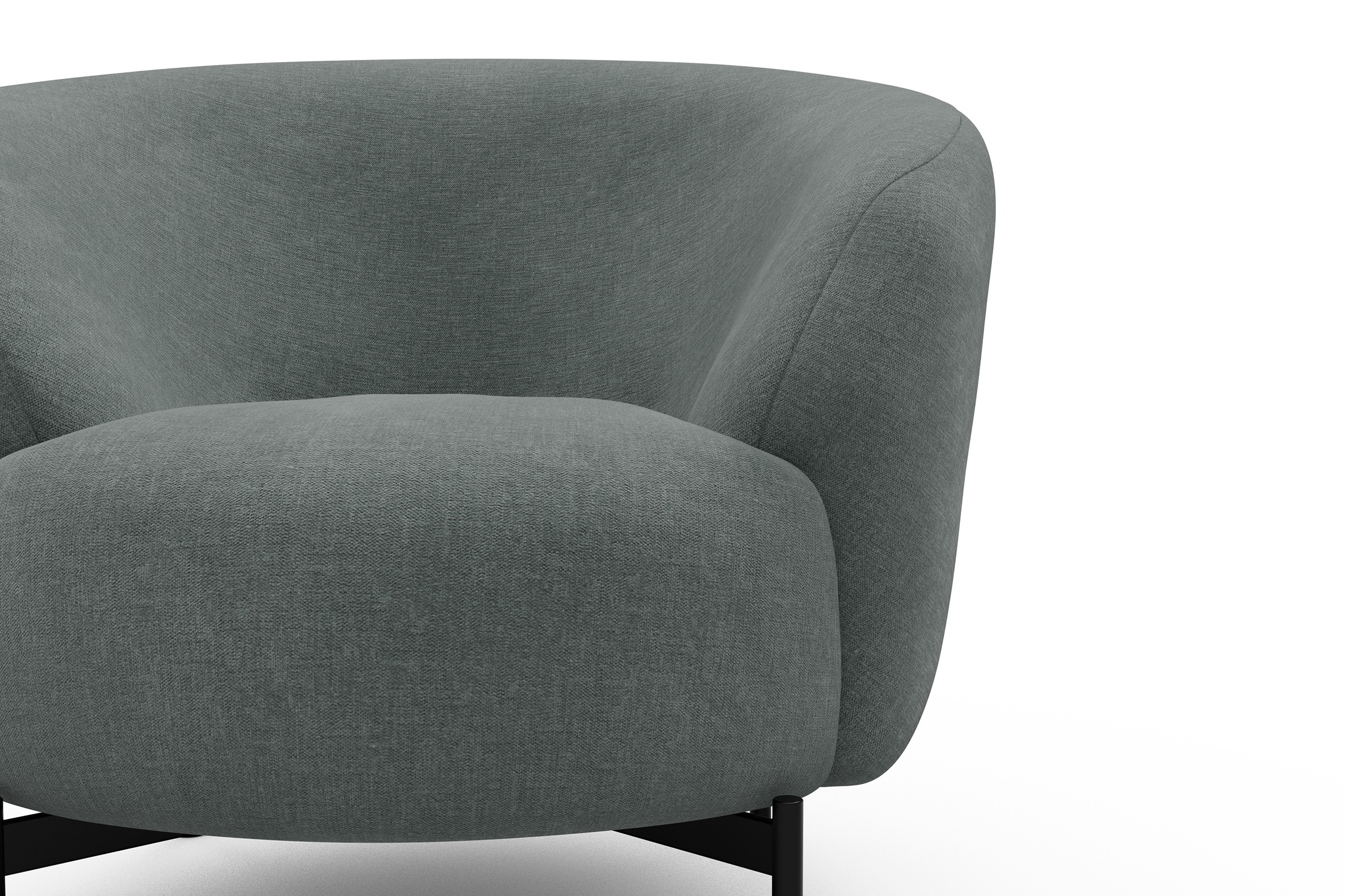 Sessel Ronda X-Metallgestell Schwarz Smooth-Silver-Grey
