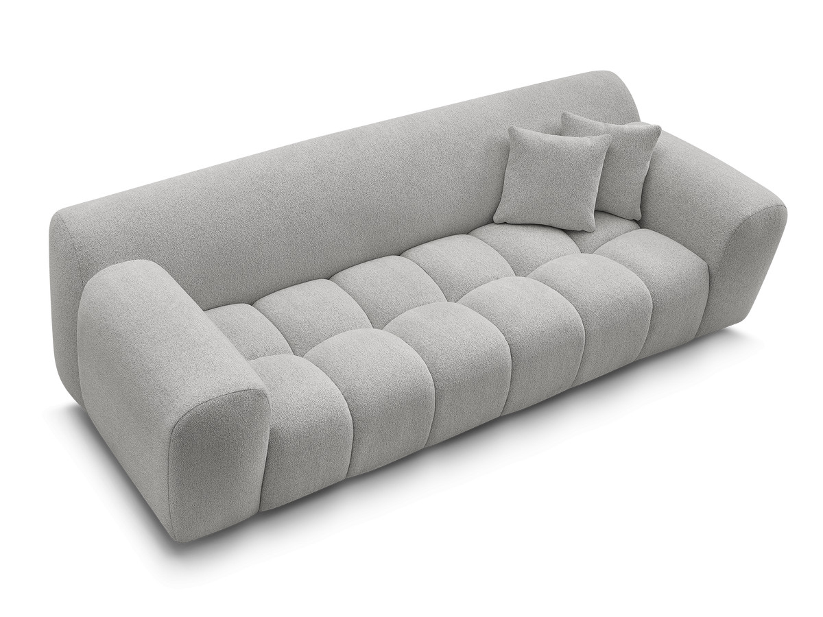 Bobochic Melisse Sofa 3-Sitzer Melange-Stoff Hellgrau