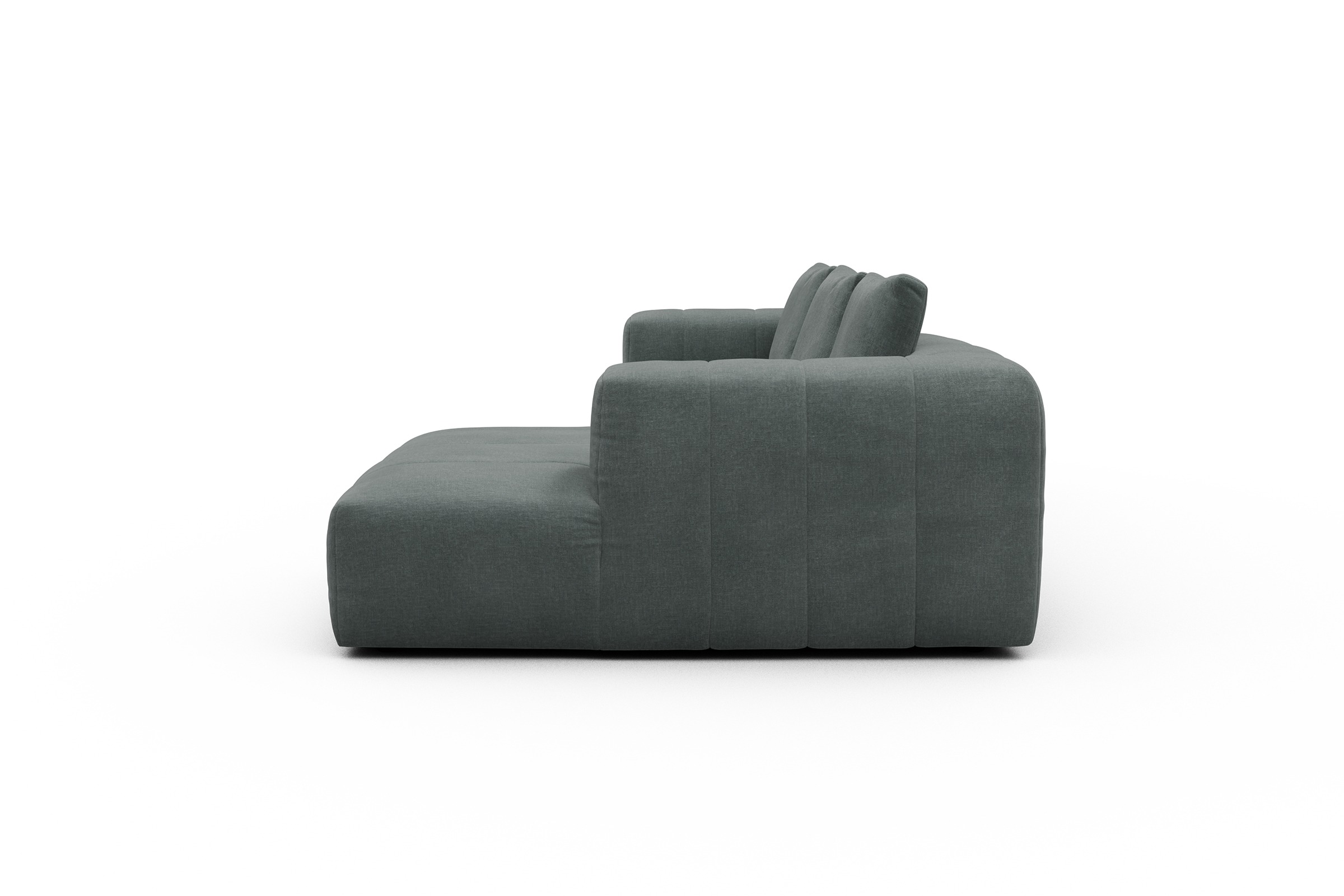 Ecksofa Hugo 2,5-Sitzer Armlehne links mit Chaiselongue Smooth-Silver-Grey